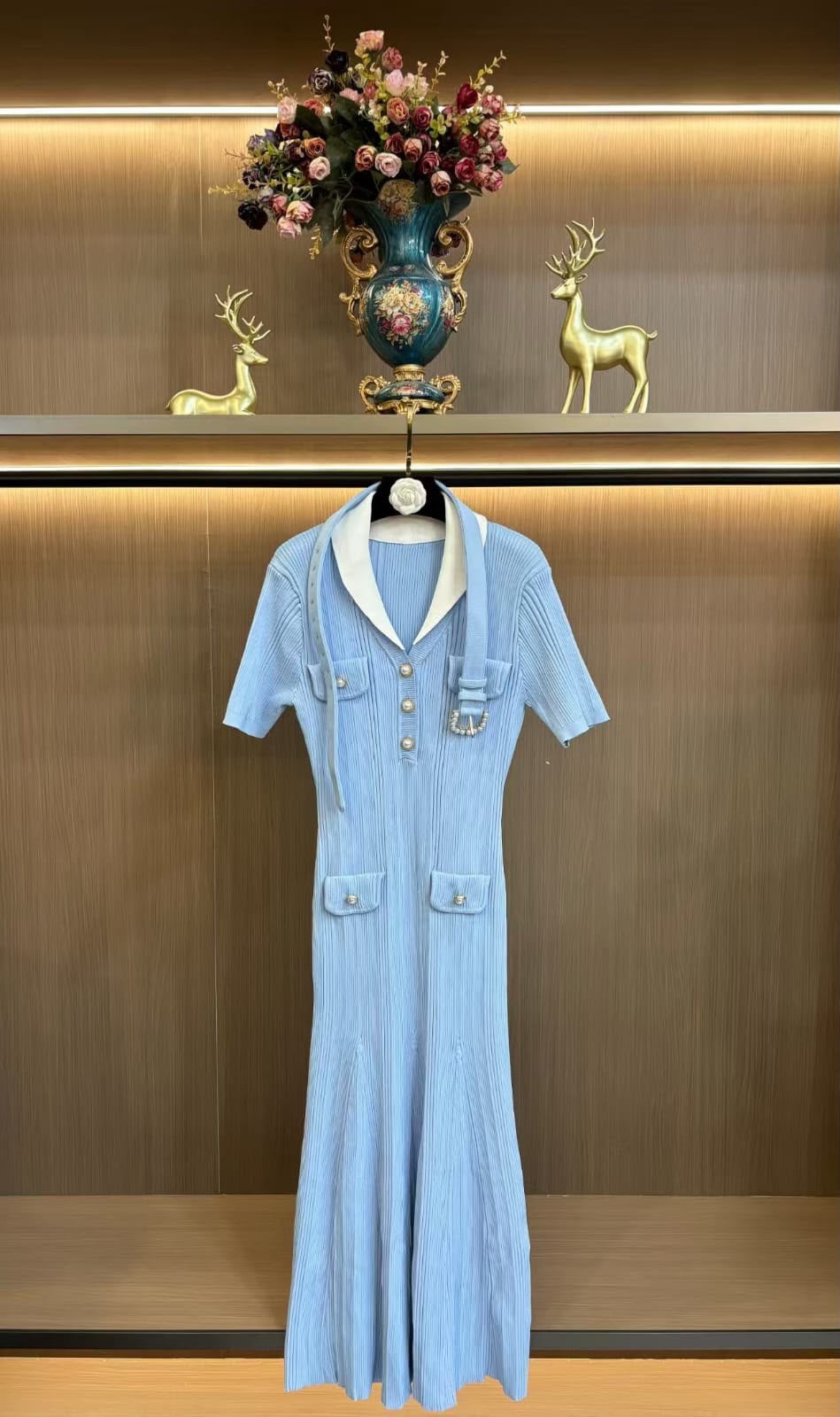 Blue Zone Planet Ladies Short Sleeve v-Neck Dress - Image 3
