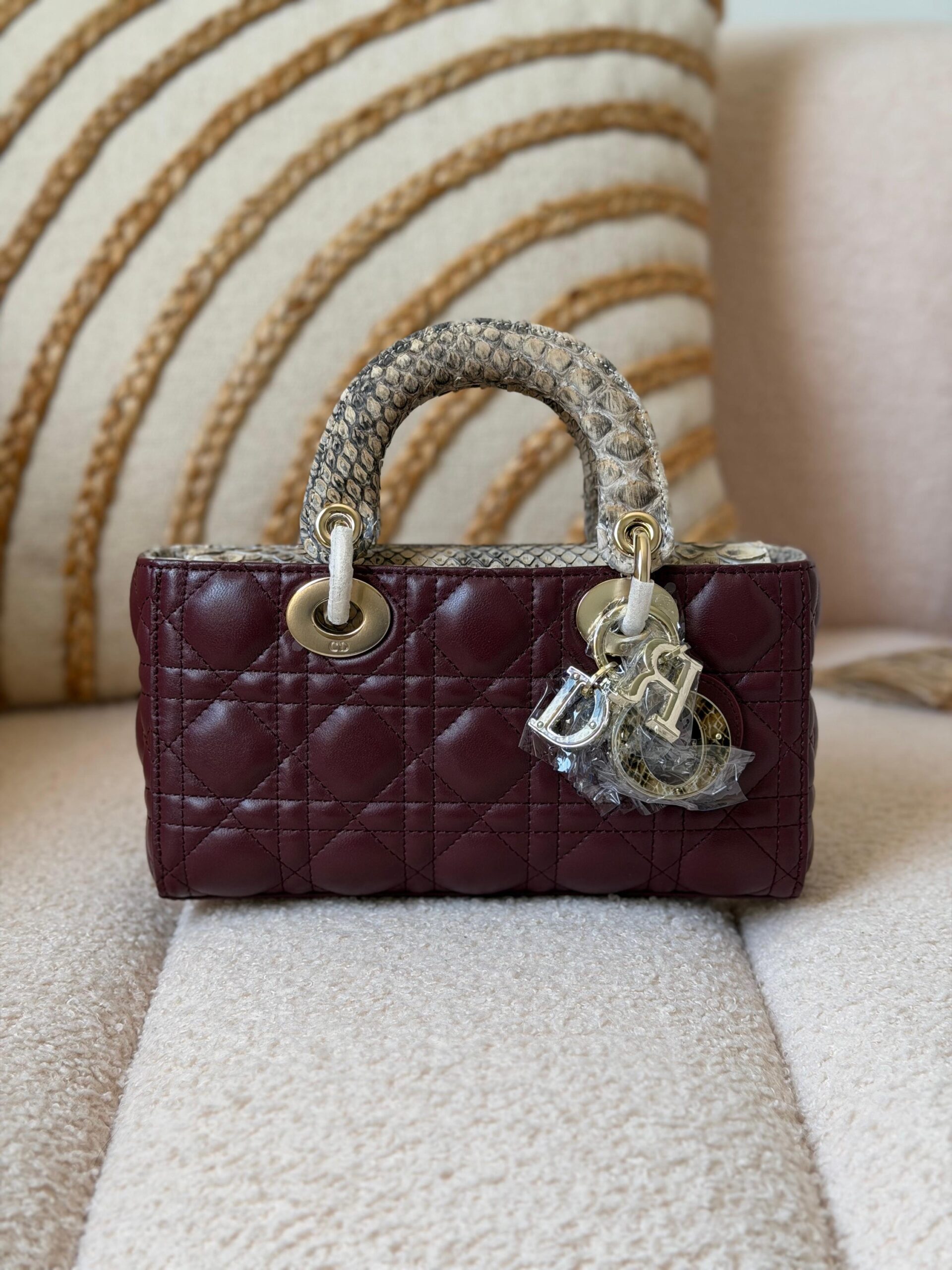Christian Dior Small Lady Dior Bag Handles Snake 17Cm,22Cm - Image 6