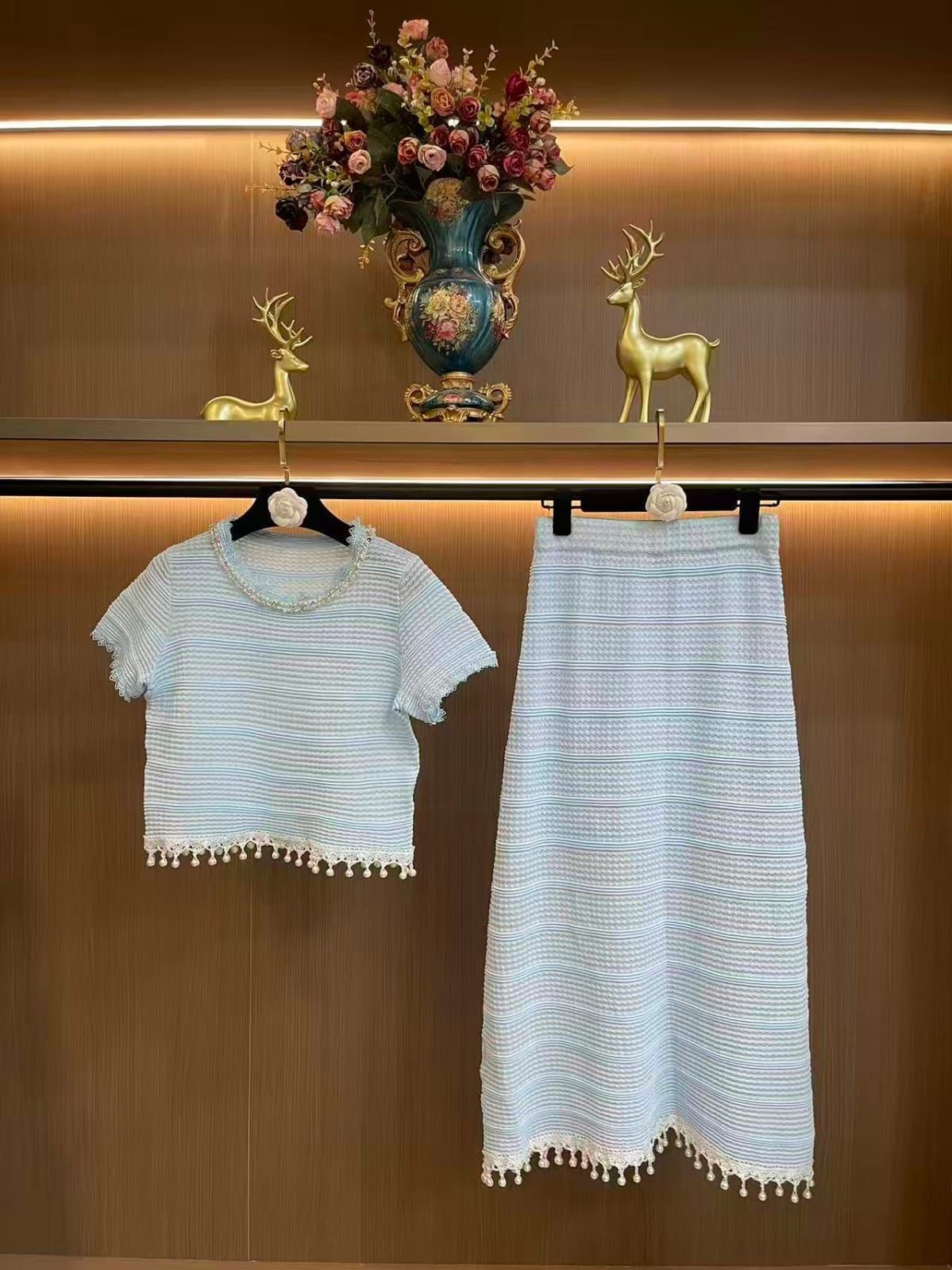 Striped knit Top With Tassel Hem - Image 3
