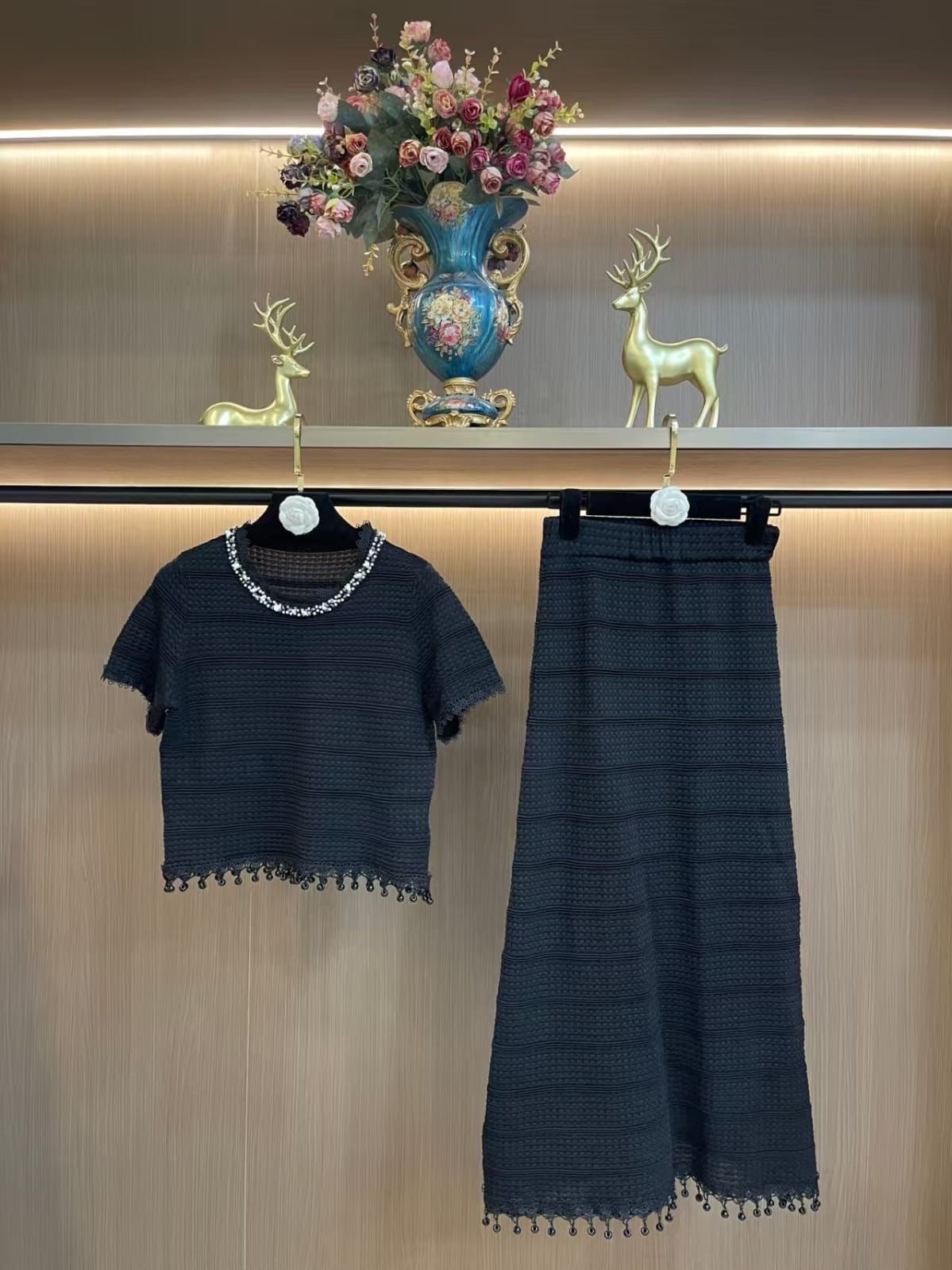 Striped knit Top With Tassel Hem - Image 2