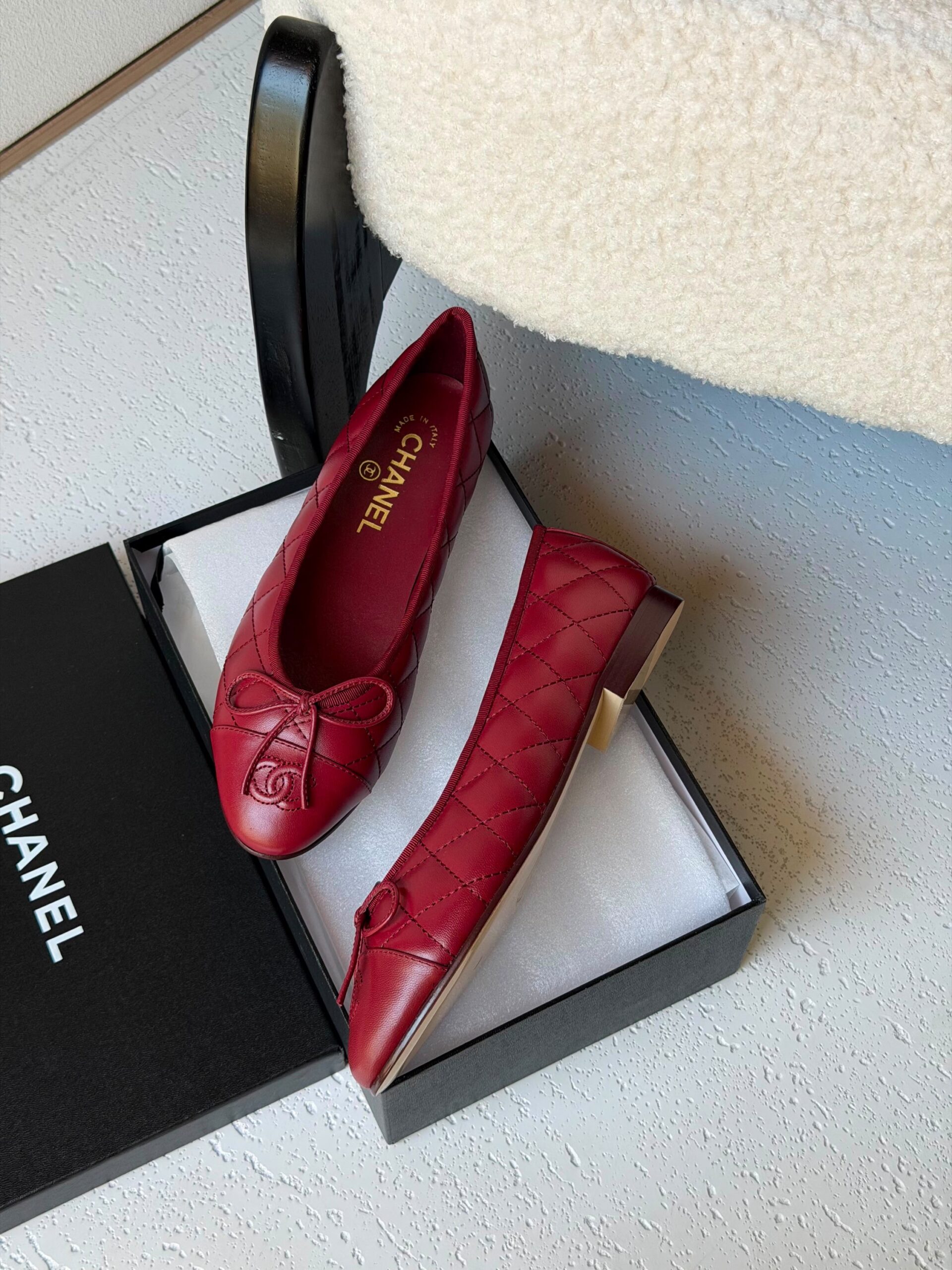 Chanel Quilted Leather Ballet Flats - Image 2