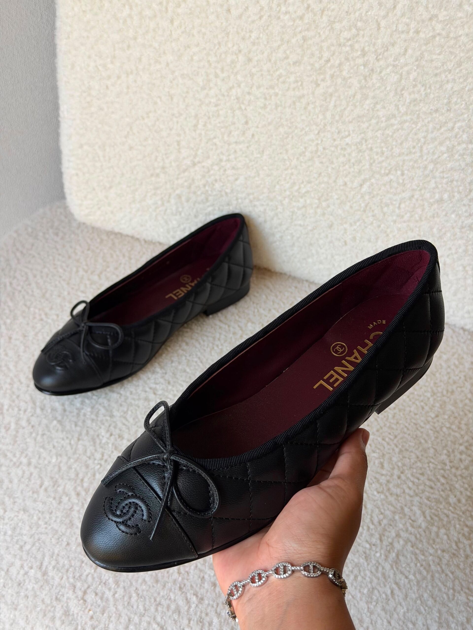 Chanel Quilted Leather Ballet Flats - Image 3