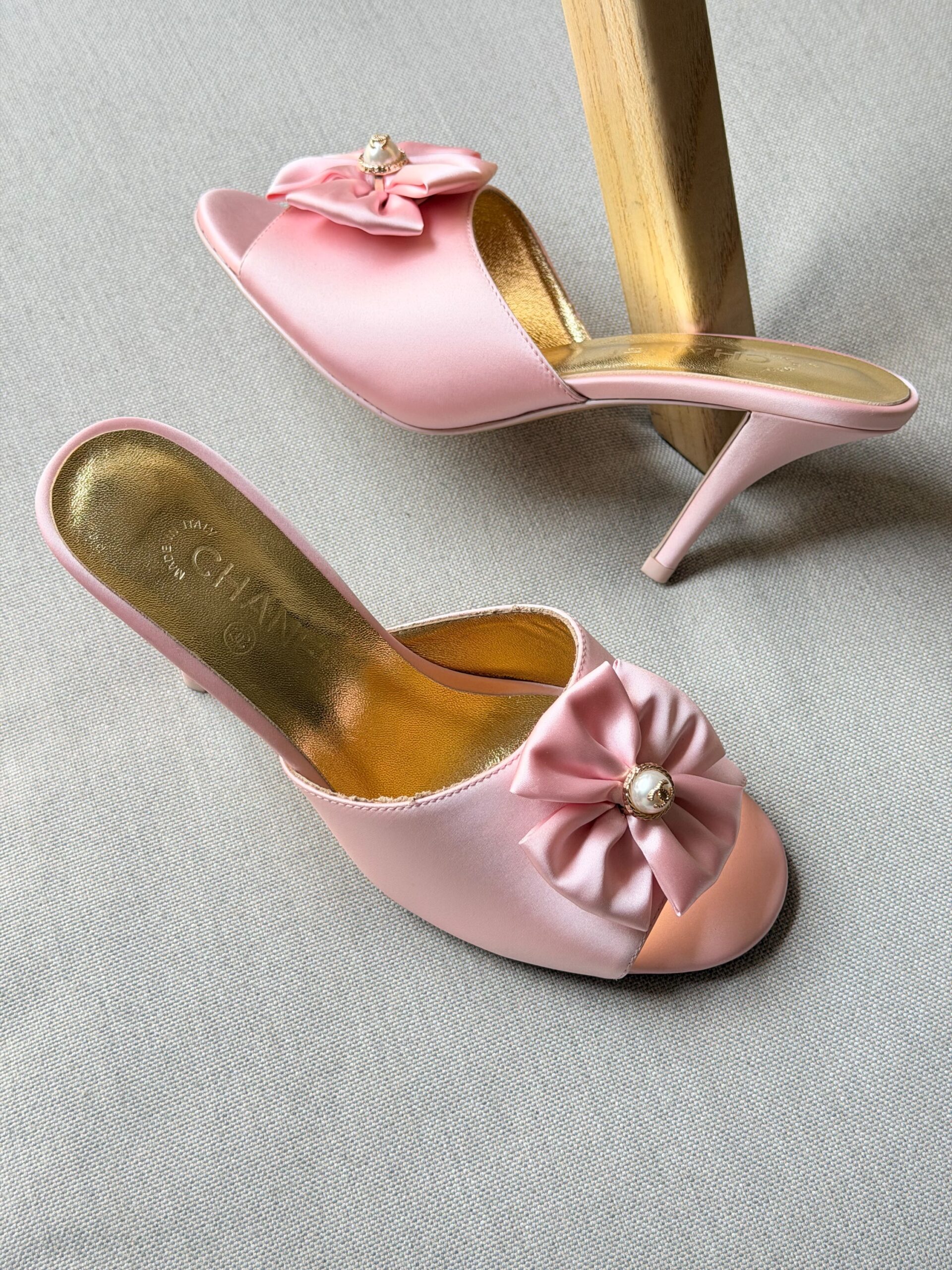 Chanel Satin High Heel Sandals - Image 2