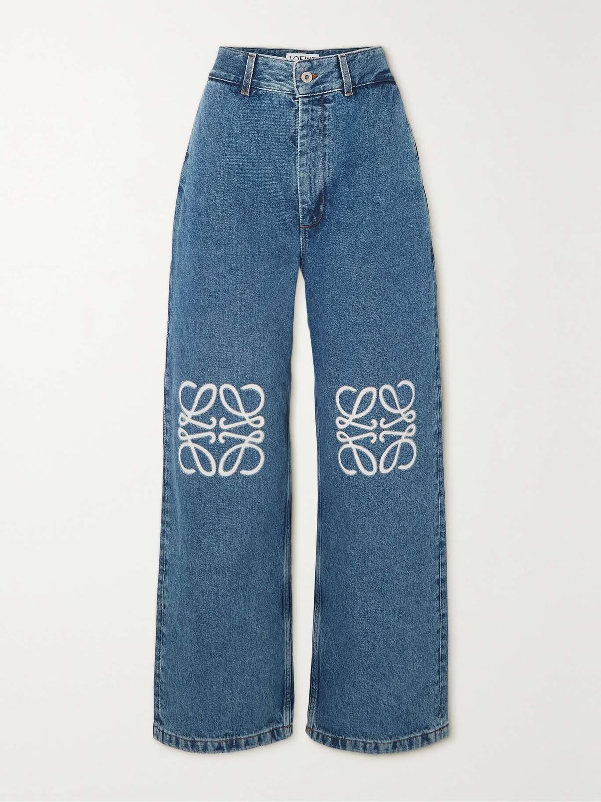 Loewe Anagram Appliquéd High-Rise Wide-Leg Jeans - Image 2