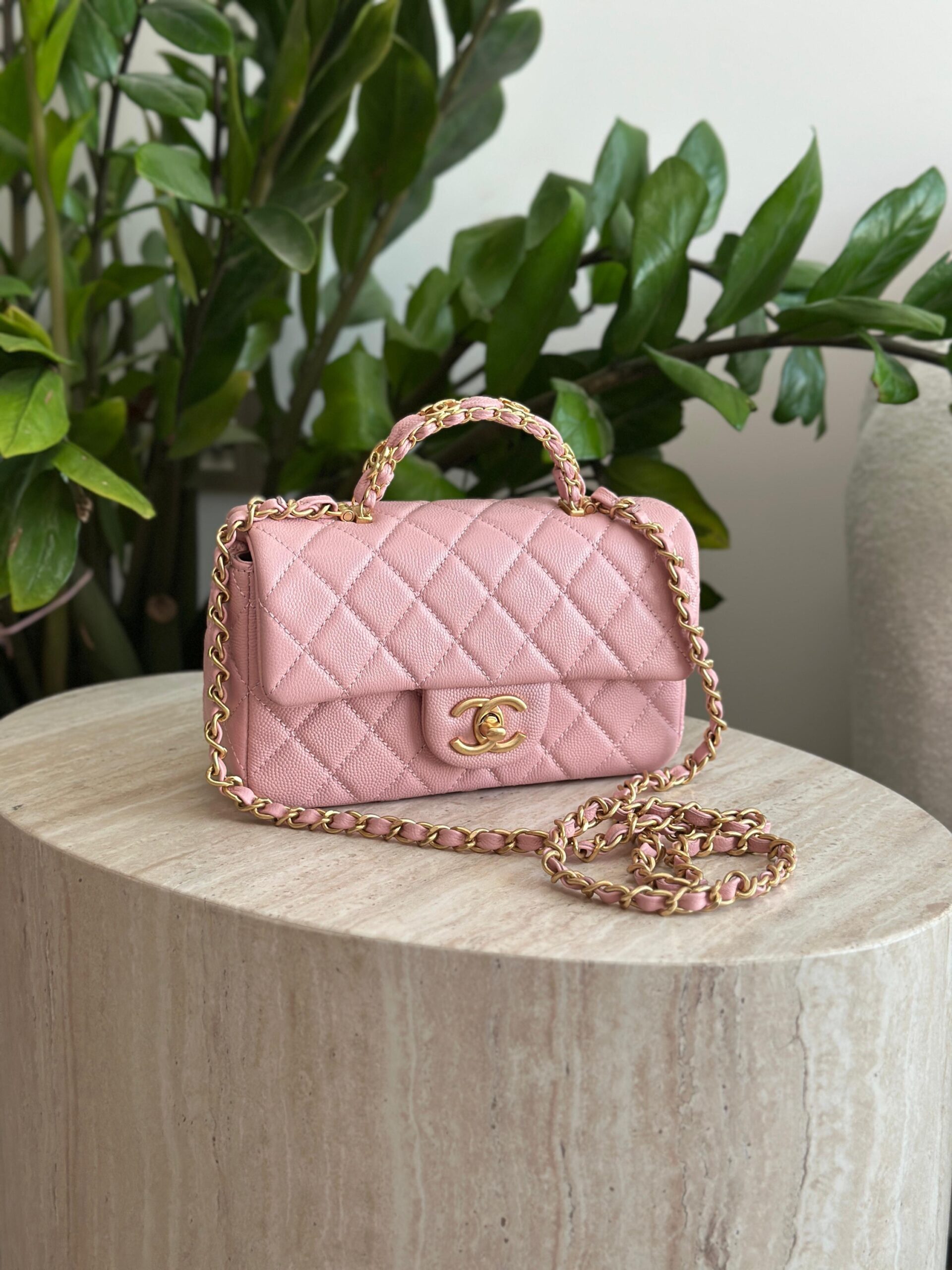 Chanel Caviar Quilted Mini Top Handle Flap Bag - Image 4