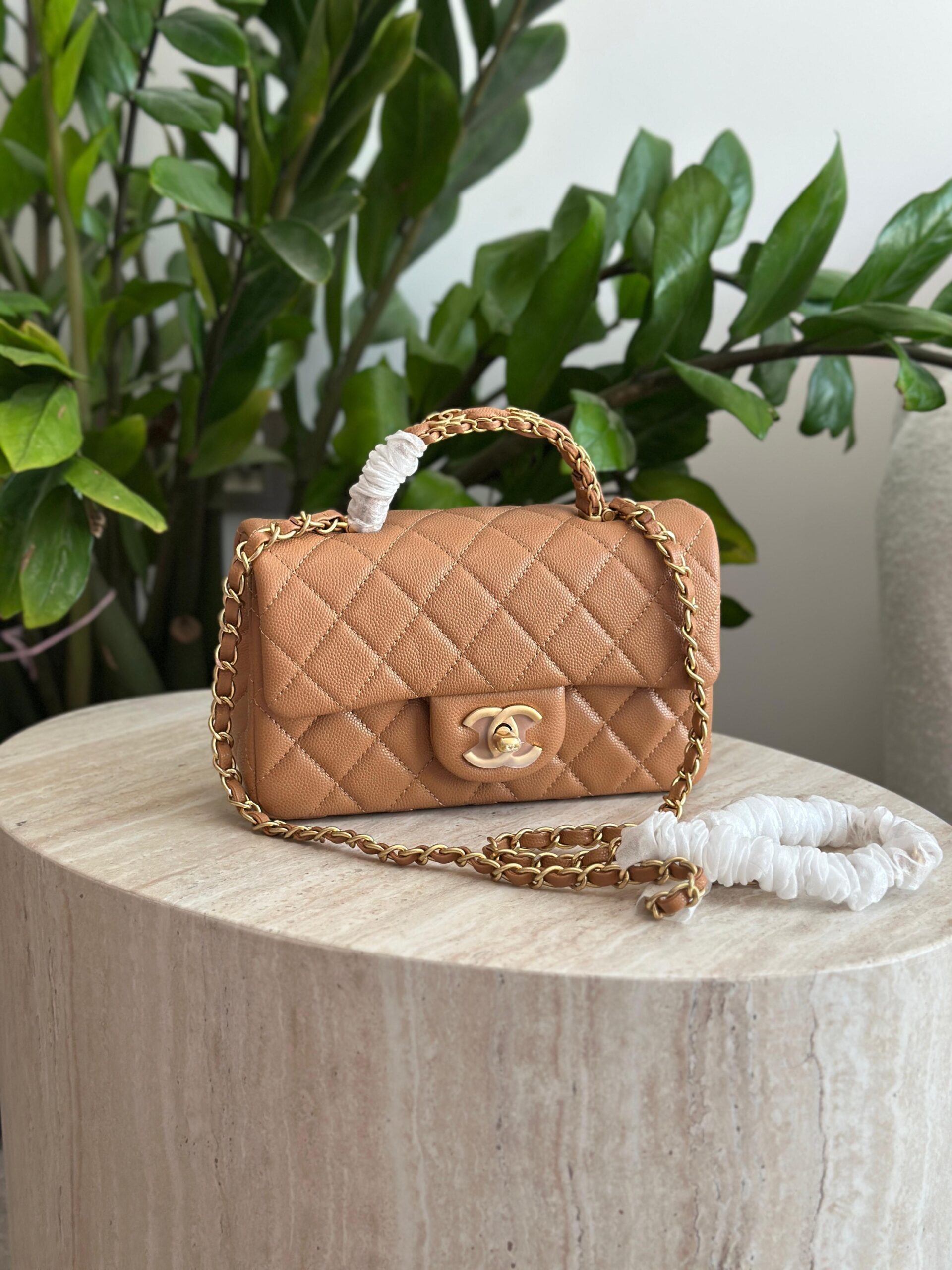 Chanel Caviar Quilted Mini Top Handle Flap Bag - Image 3