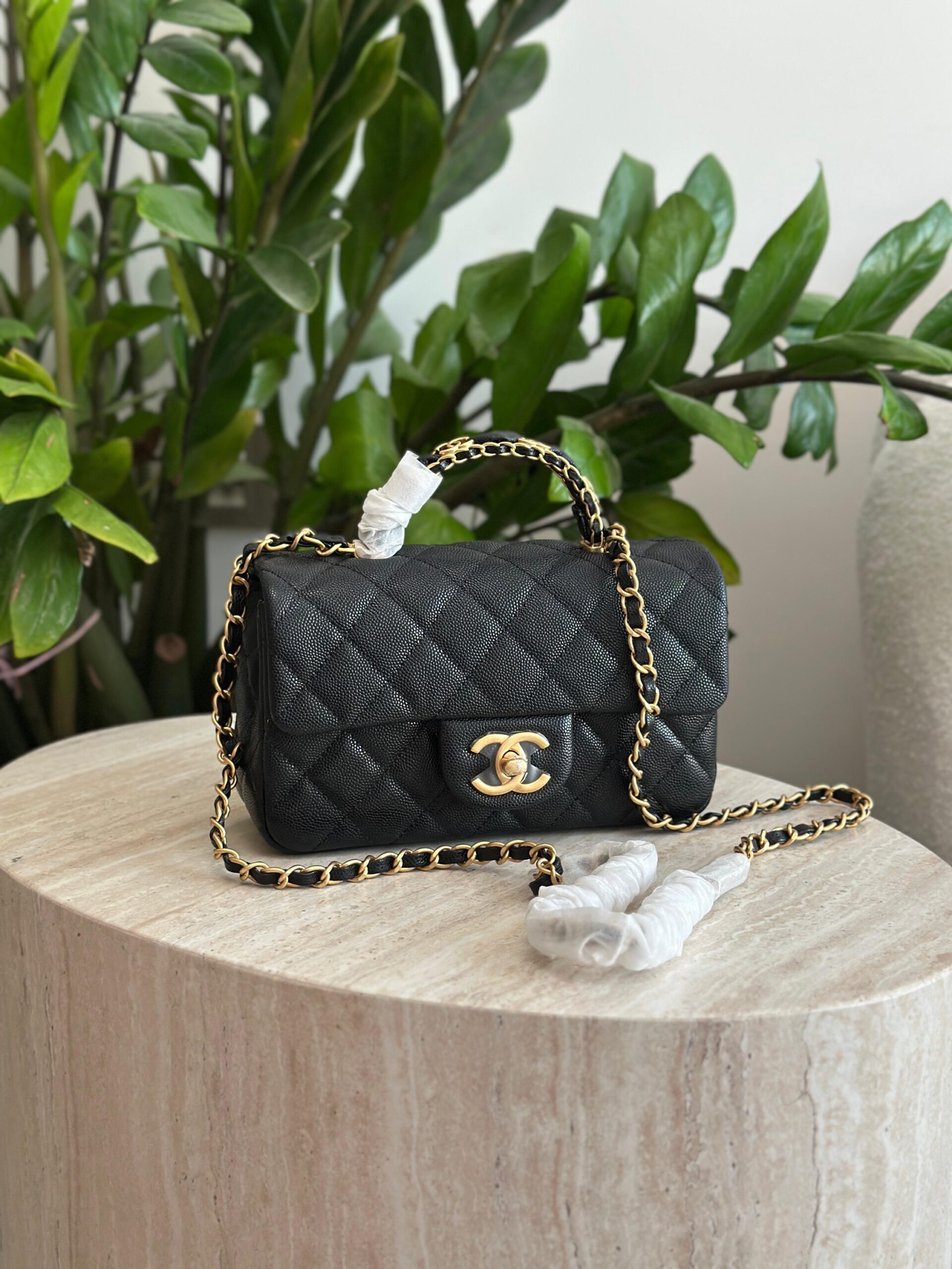 Chanel Caviar Quilted Mini Top Handle Flap Bag - Image 2