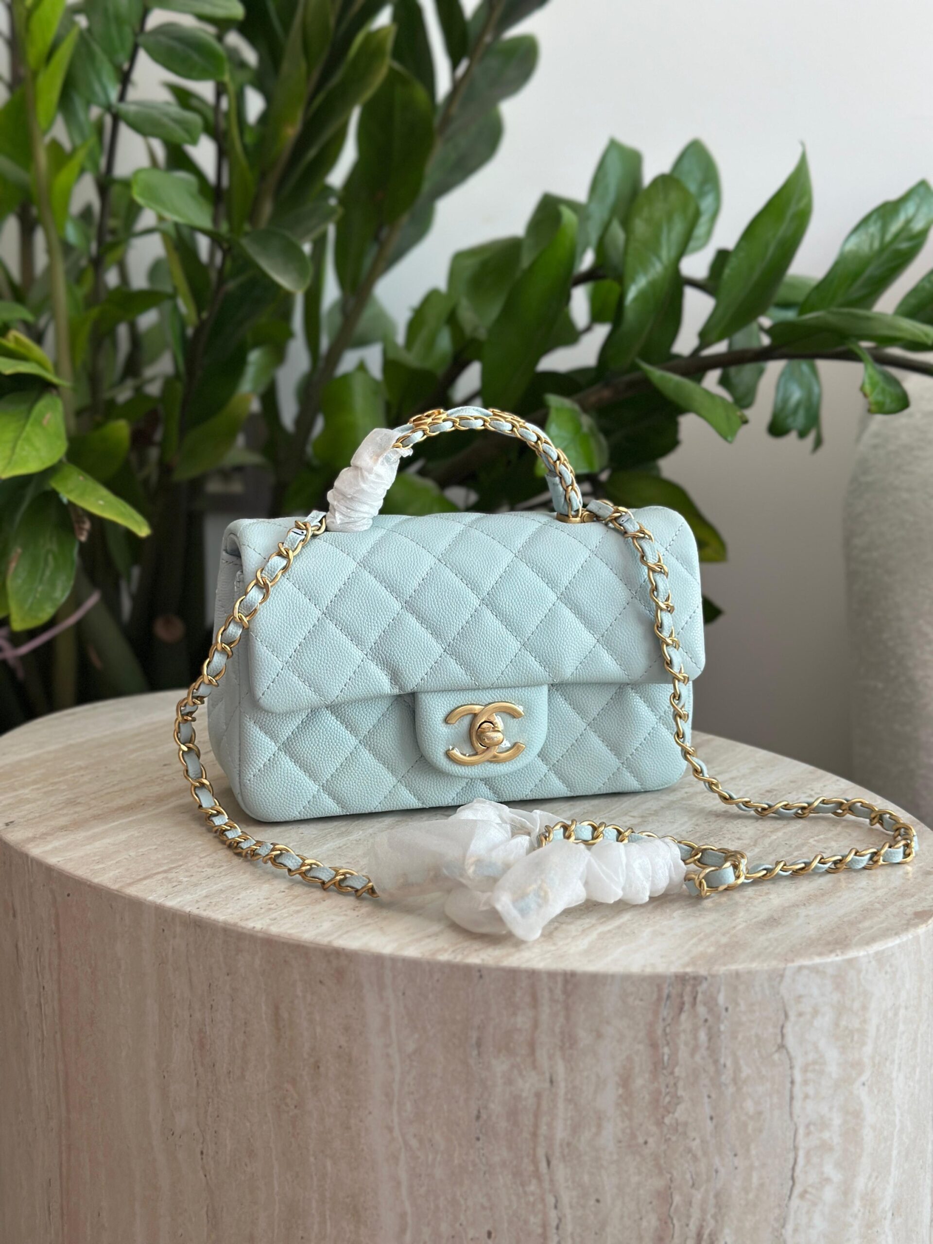 Chanel Caviar Quilted Mini Top Handle Flap Bag