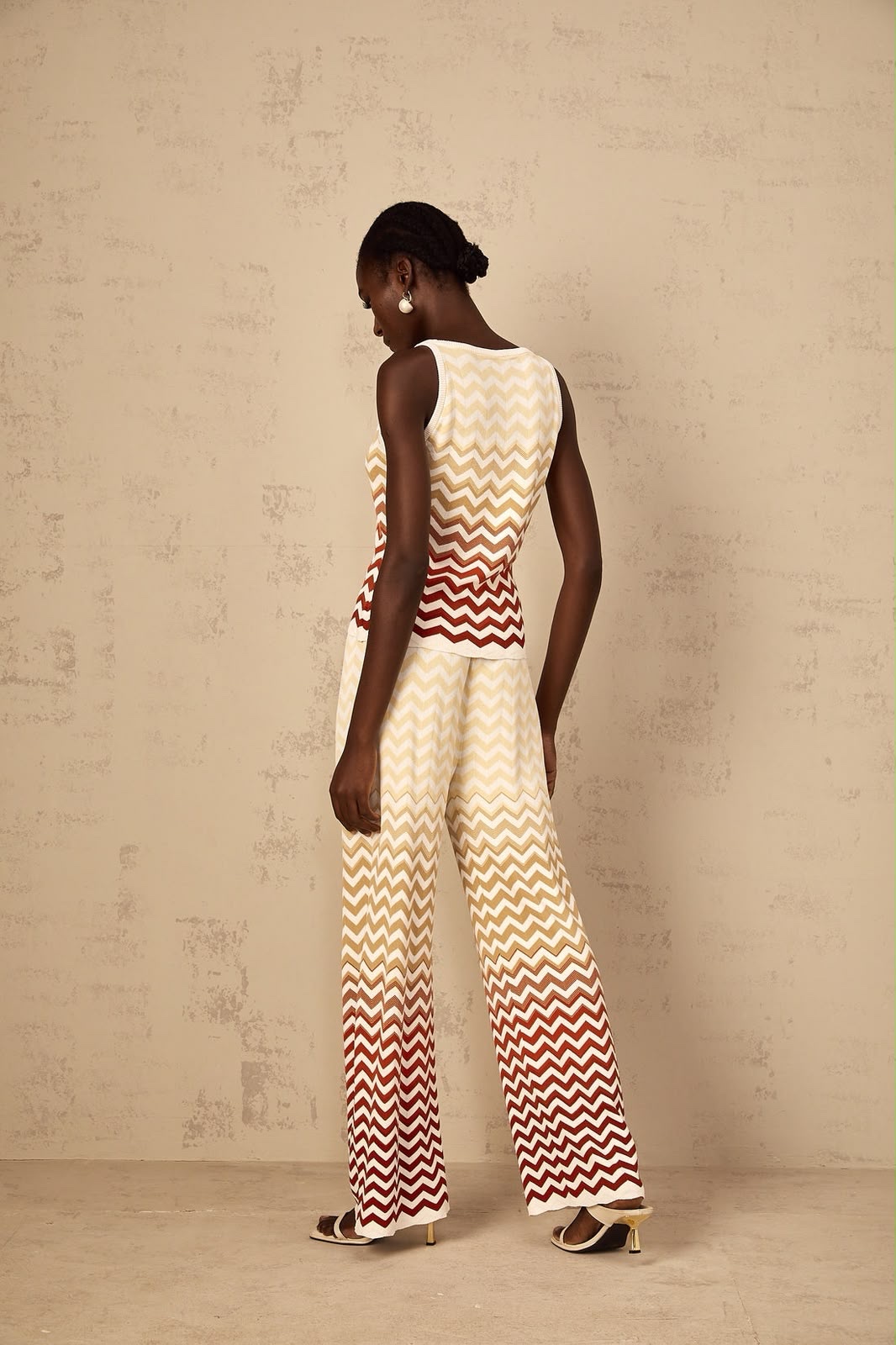 Isabelle Yellow Zigzag Knit Matching Set - Image 2