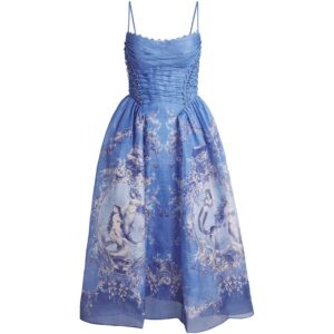 Zimmermann Rebellion Mermaid Print Midi Dress