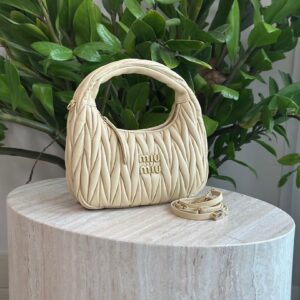 Miu Miu Wander Matelassé Nappa Leather Hobo Bag