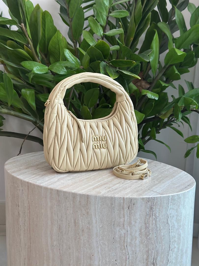 Miu Miu Wander Matelassé Nappa Leather Hobo Bag