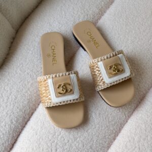 Chanel CC Turnlock Flat Slide Mules