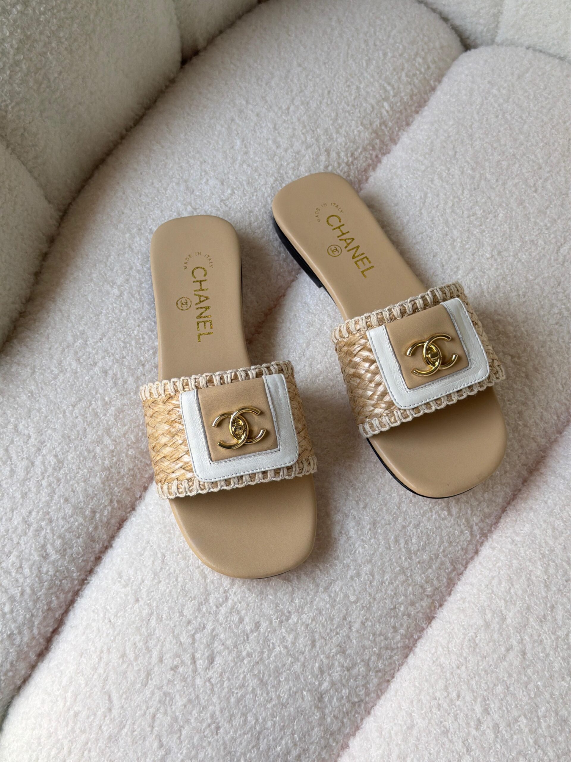 Chanel CC Turnlock Flat Slide Mules