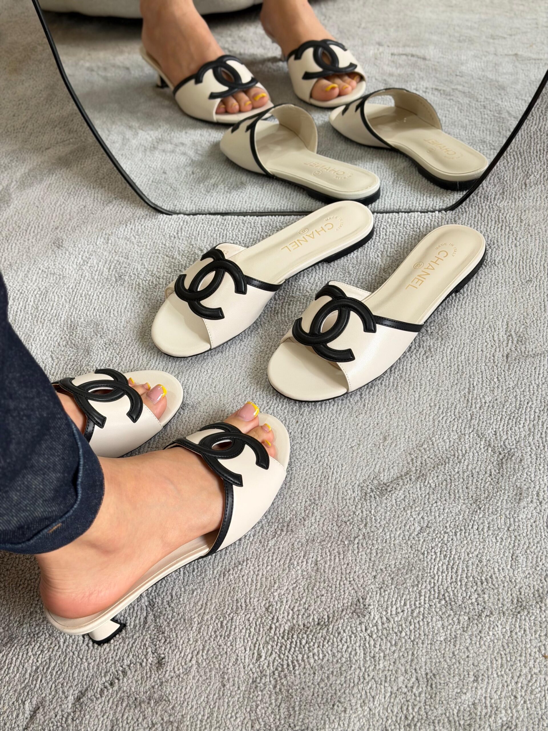 Chanel 26S kitten Heel Mules