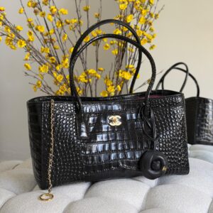 Chanel Calfskin Crocodile Embossed