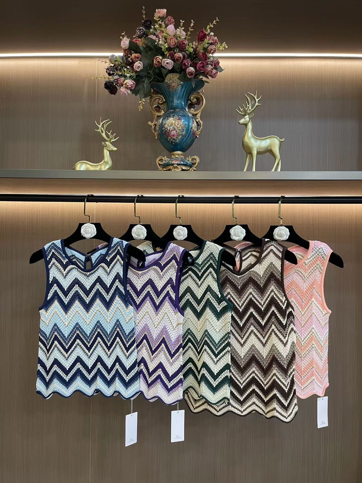 Chevron-Patterned Crochet Tank Top - Image 4