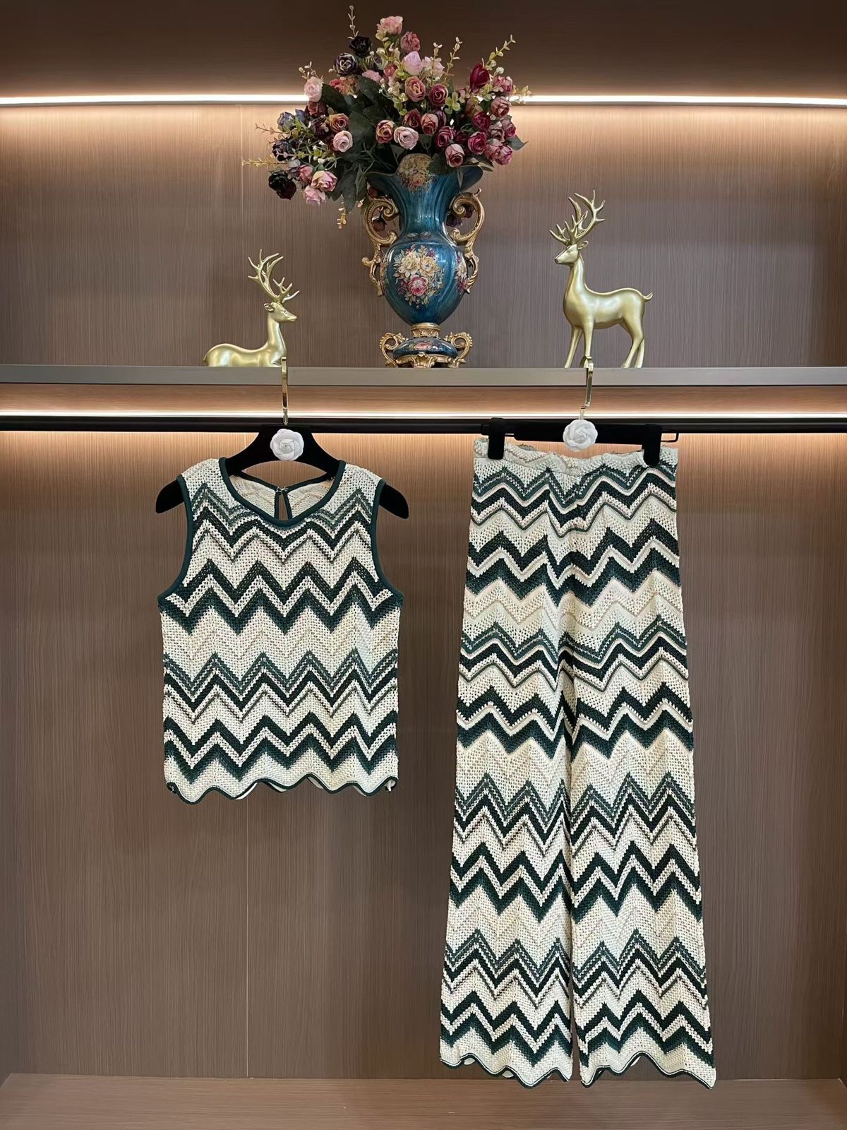 Chevron-Patterned Crochet Tank Top - Image 2
