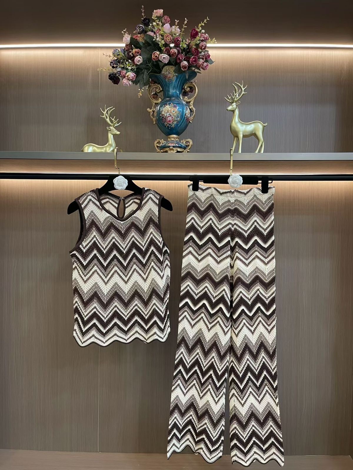 Chevron-Patterned Crochet Tank Top
