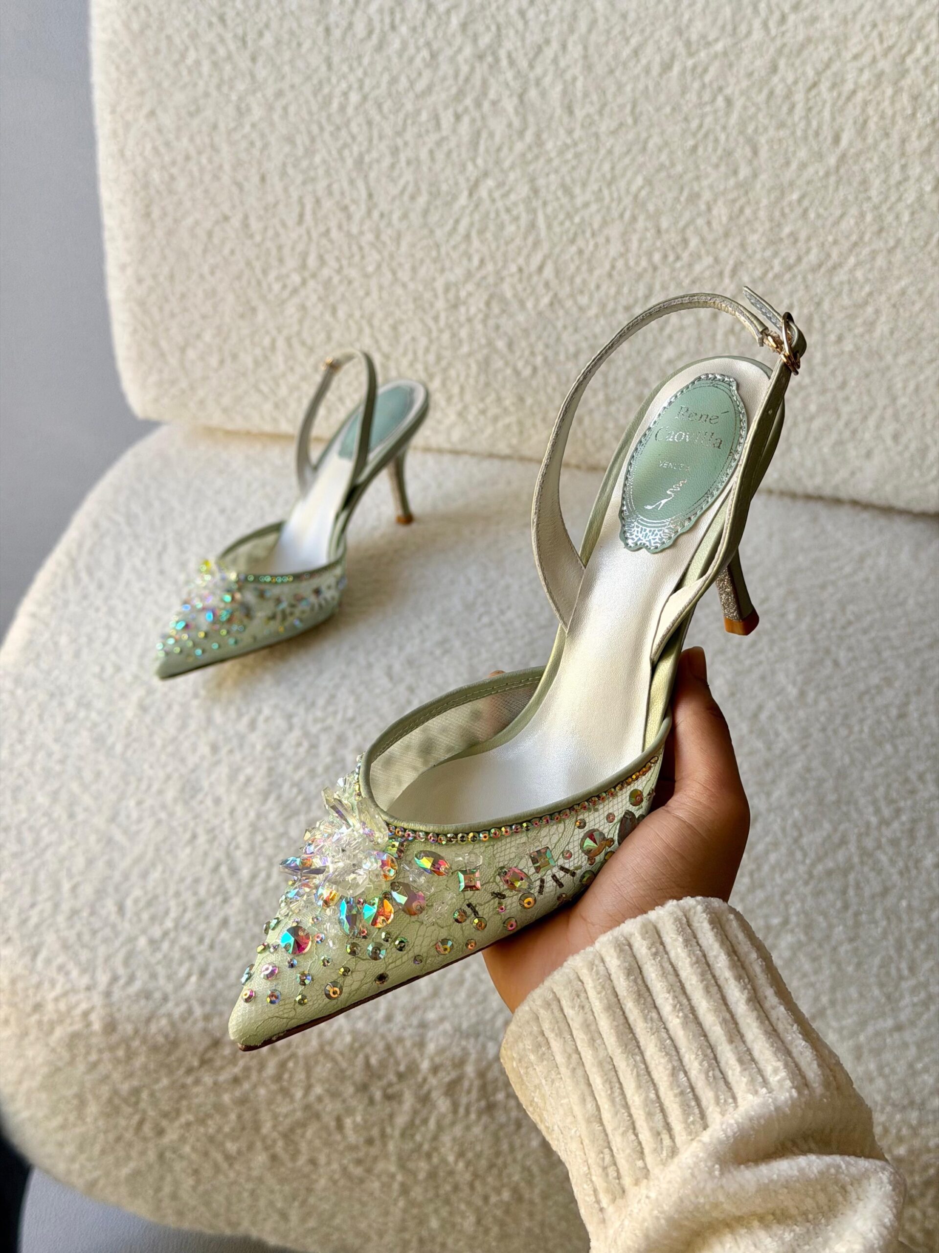 Rene Caovilla Cinderella Powder Slingback Pumps - Image 14
