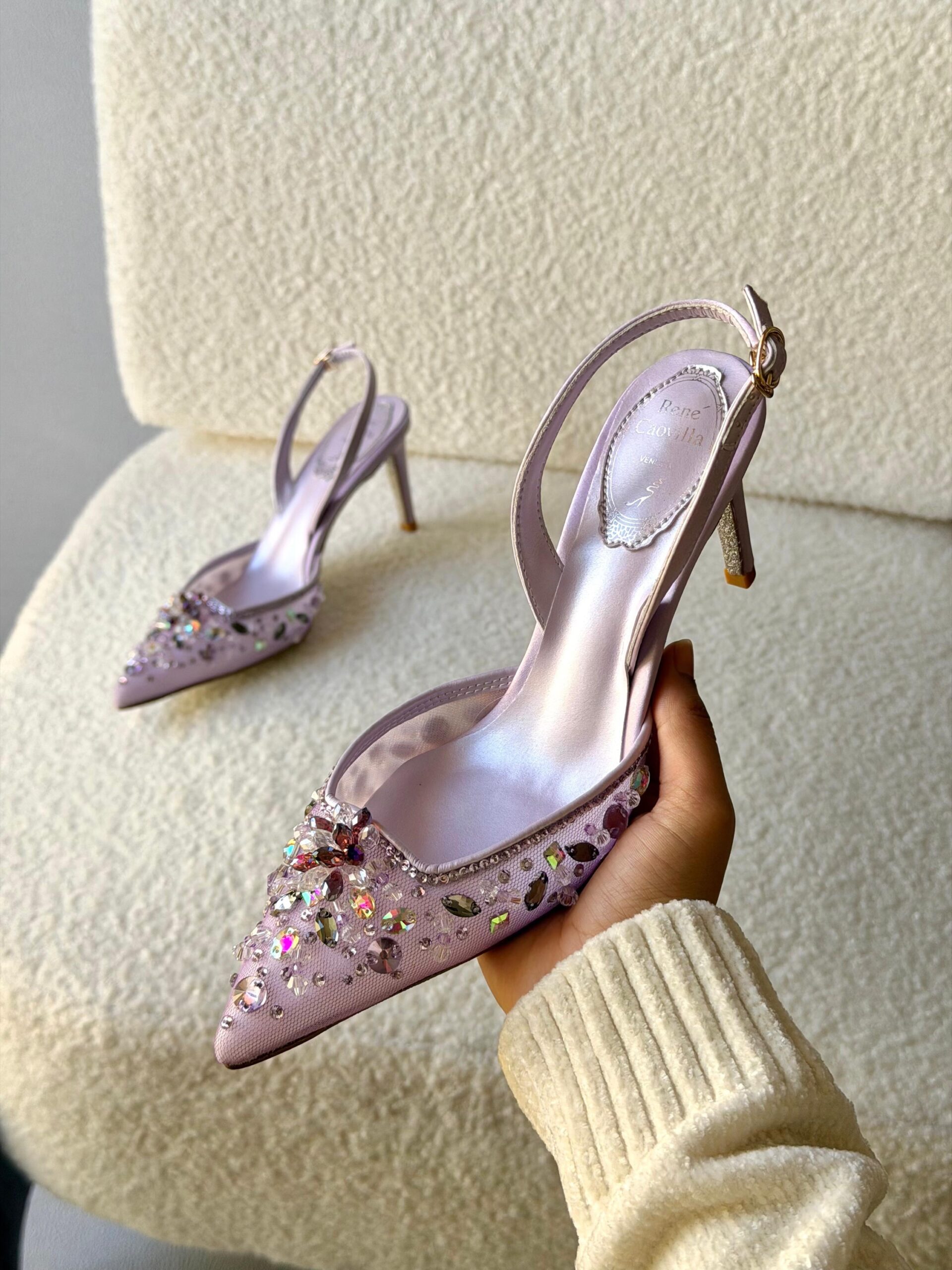 Rene Caovilla Cinderella Powder Slingback Pumps - Image 13
