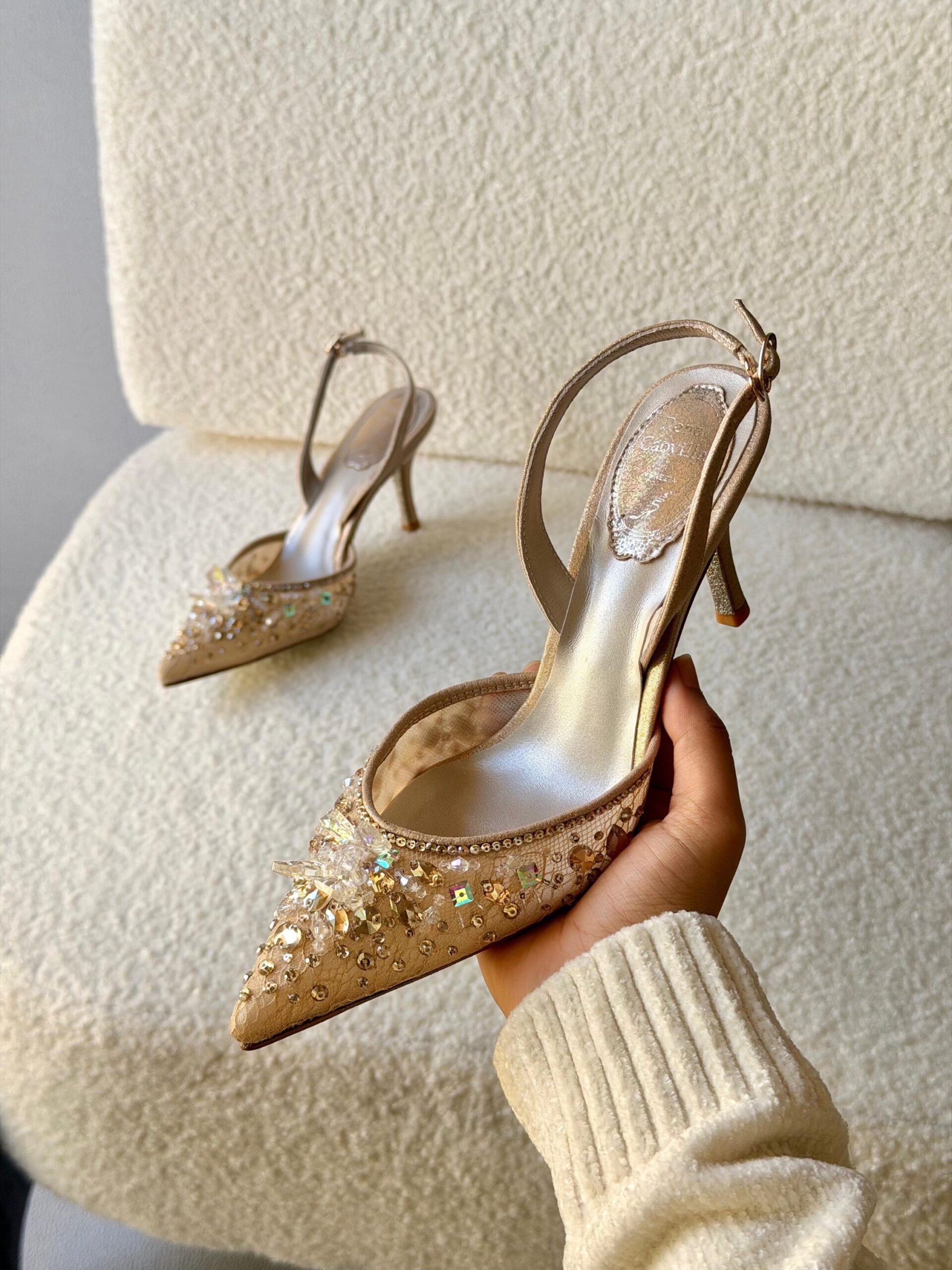 Rene Caovilla Cinderella Powder Slingback Pumps - Image 8