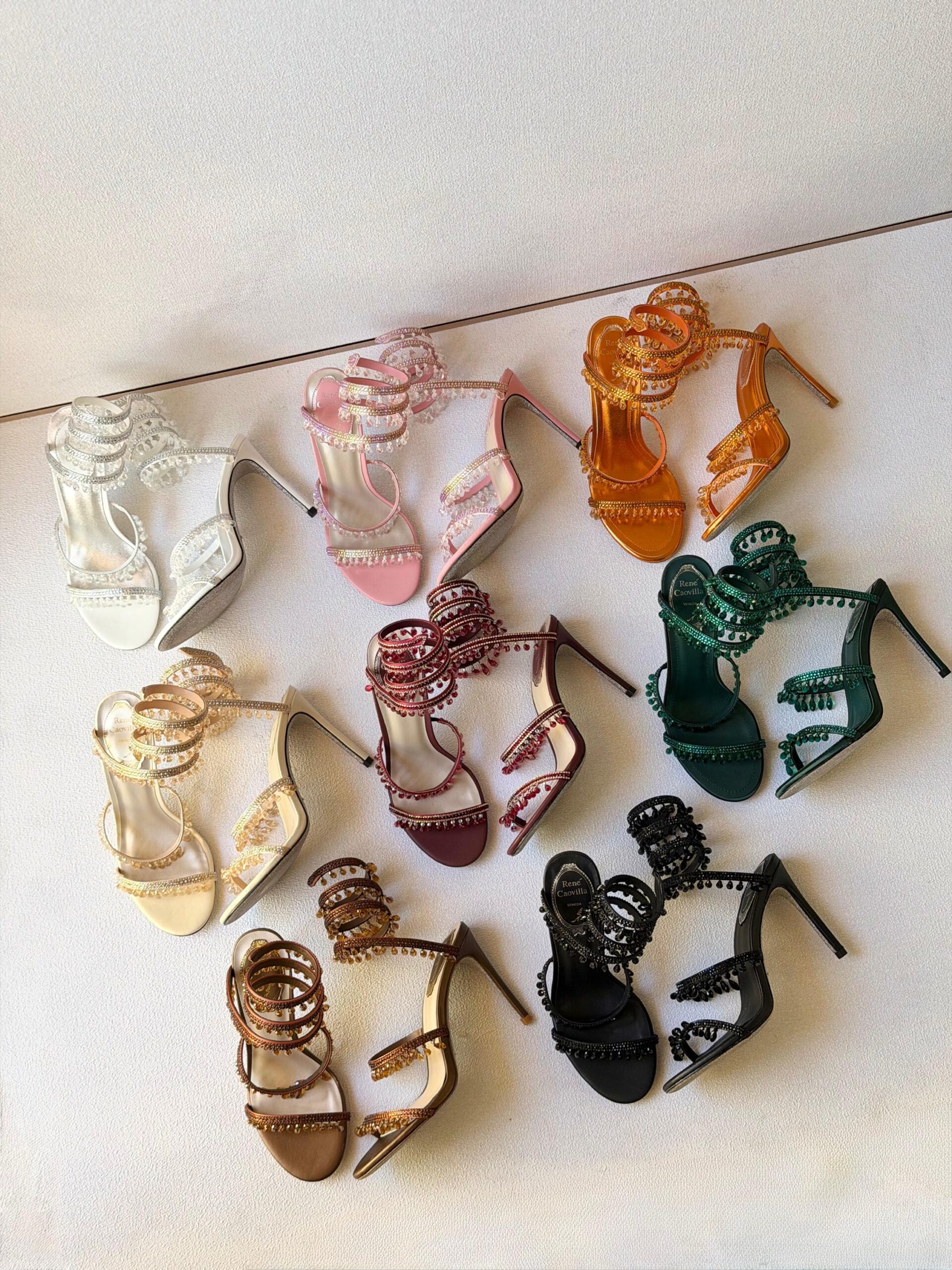 René Caovilla Cleo Sandal Crystal-Embellished Serpentine Straps That Wrap Around The Ankle - Image 15