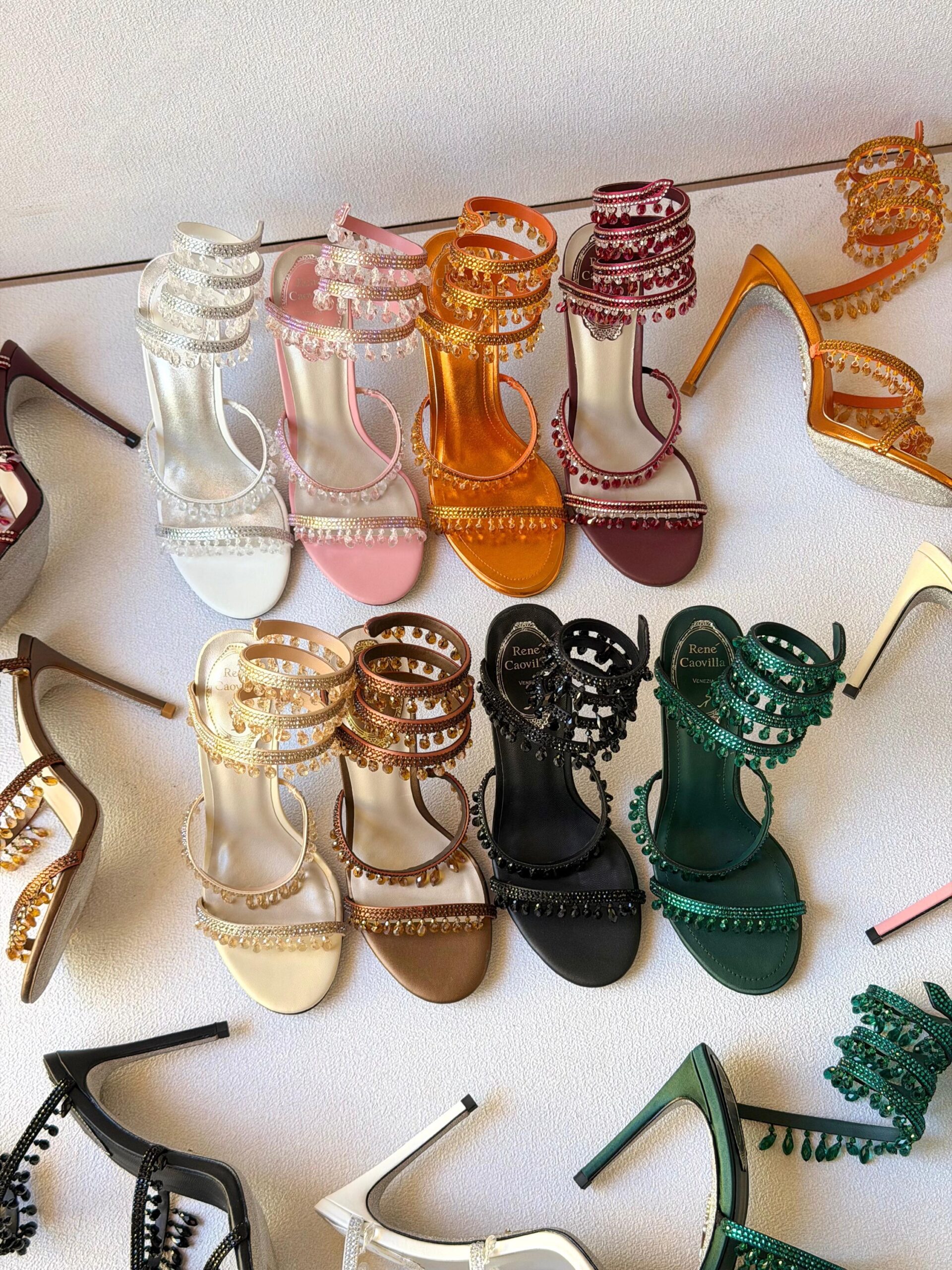 René Caovilla Cleo Sandal Crystal-Embellished Serpentine Straps That Wrap Around The Ankle - Image 17