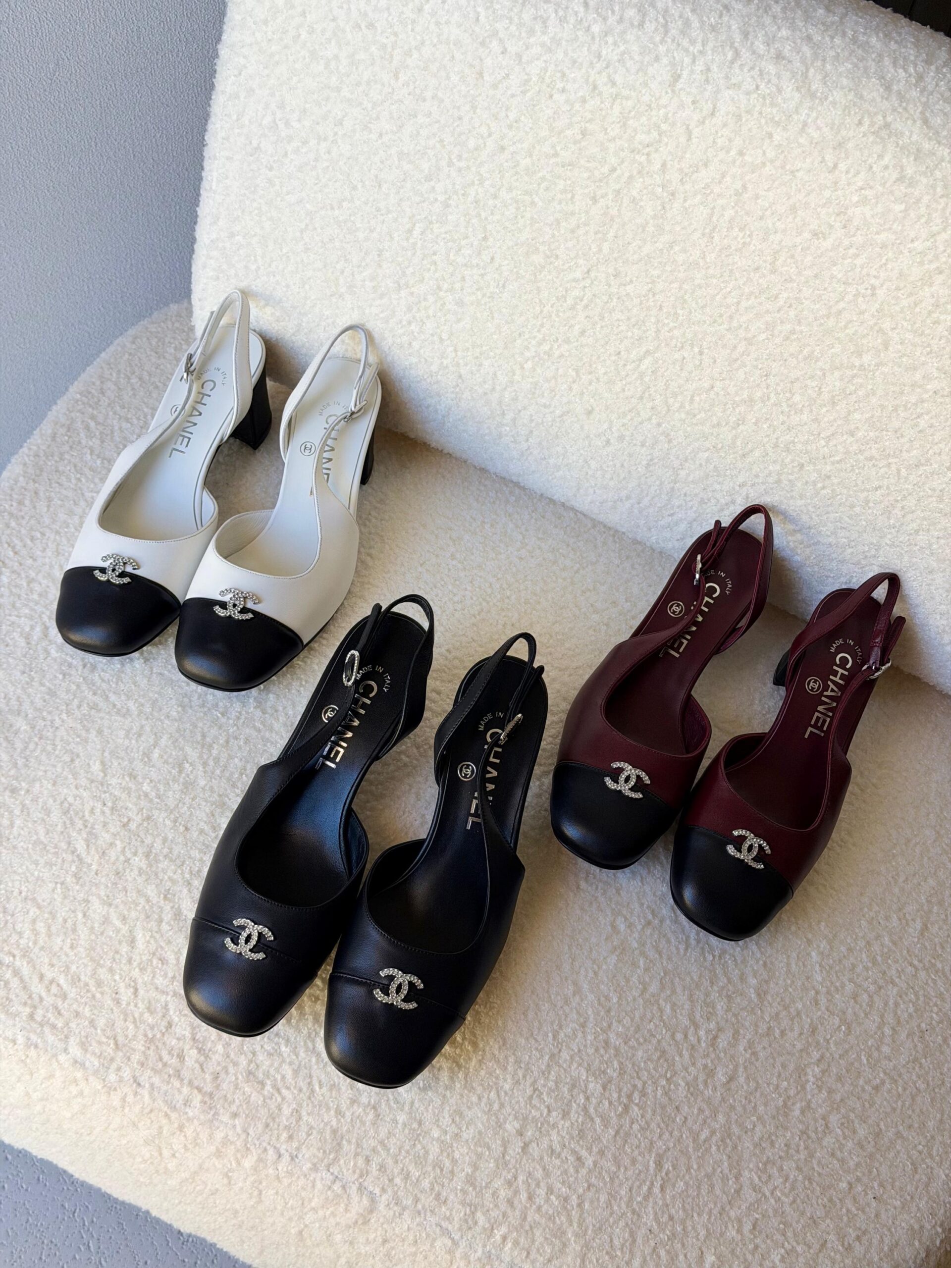 Chanel Slingback Heels And A Rhinestone-Encrusted CC Logo - Image 8