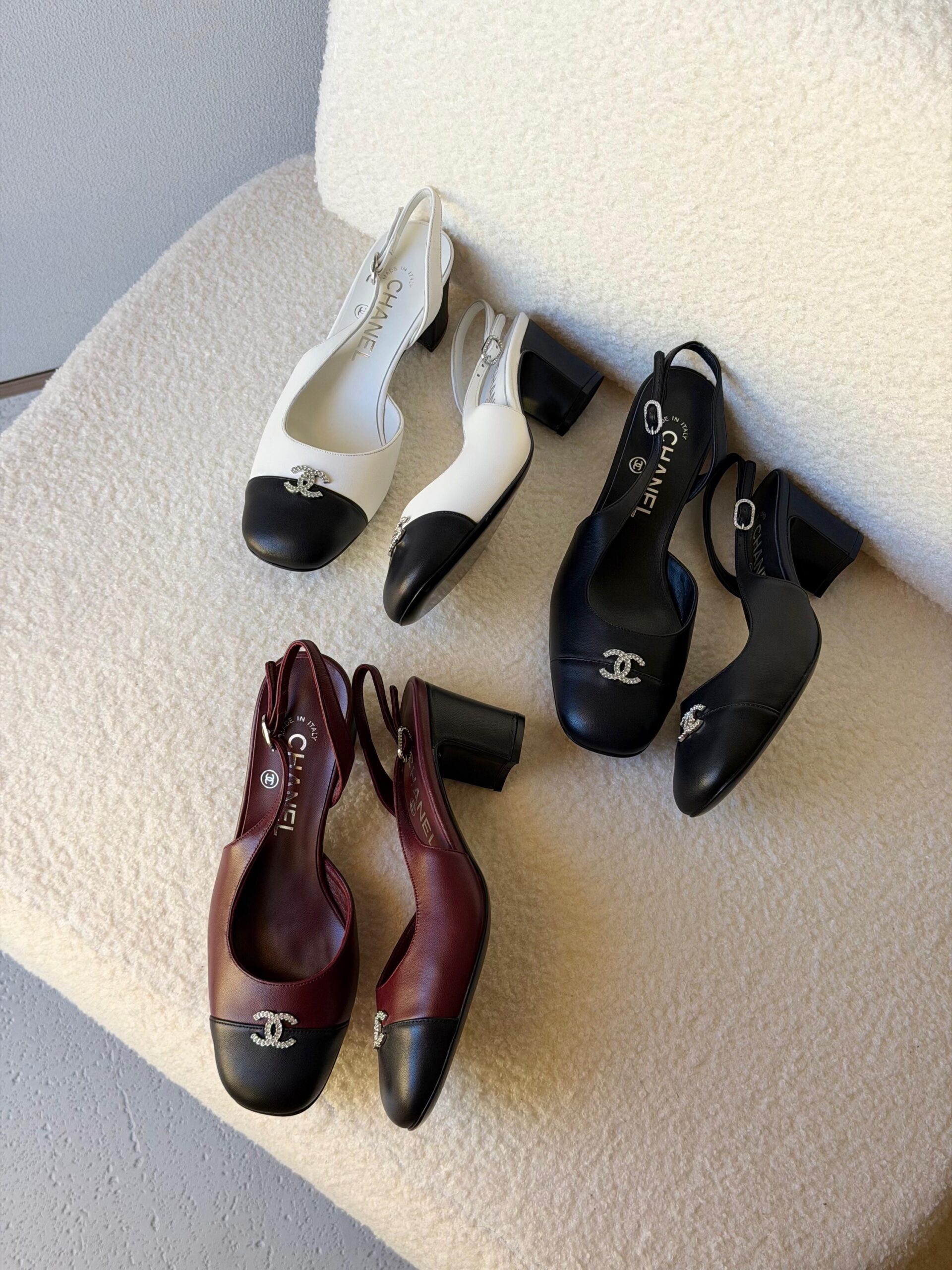Chanel Slingback Heels And A Rhinestone-Encrusted CC Logo - Image 7