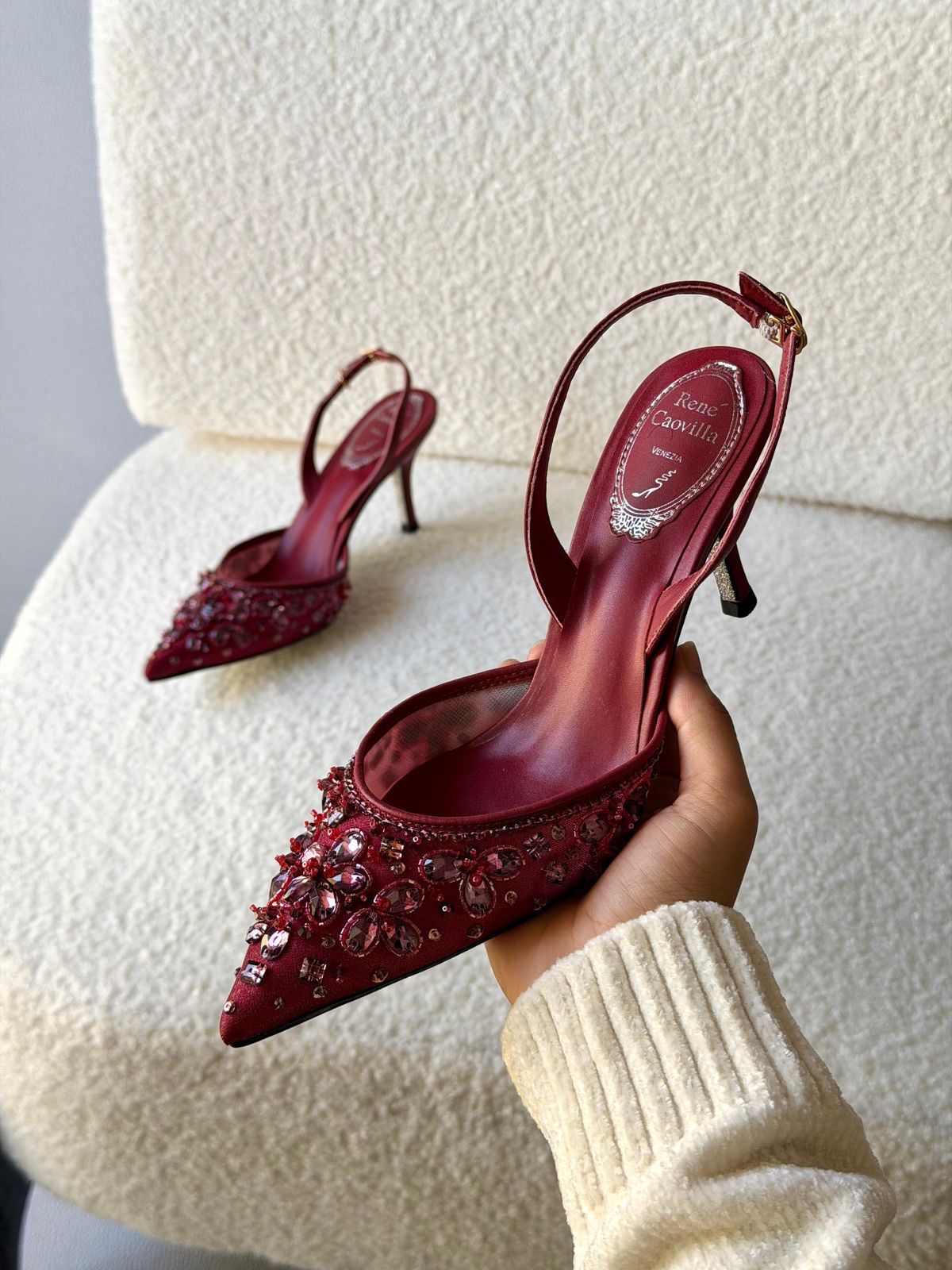 Rene Caovilla Cinderella Powder Slingback Pumps - Image 3