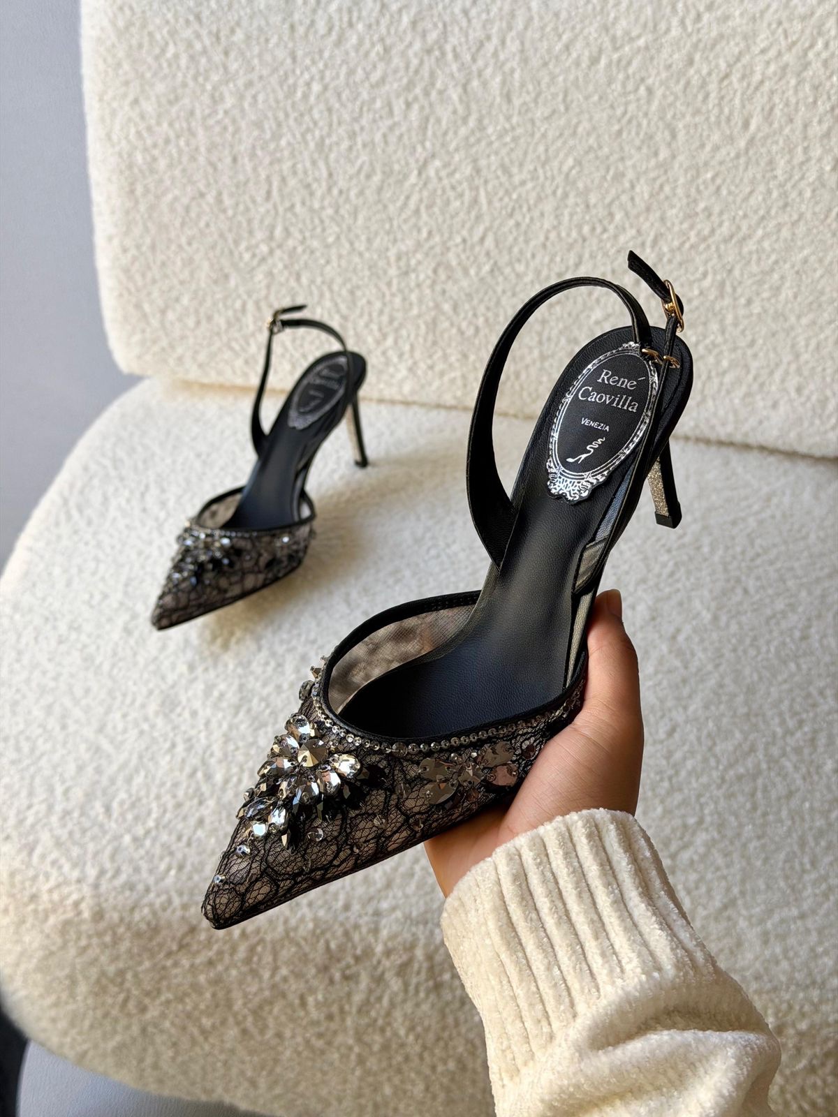Rene Caovilla Cinderella Powder Slingback Pumps - Image 6
