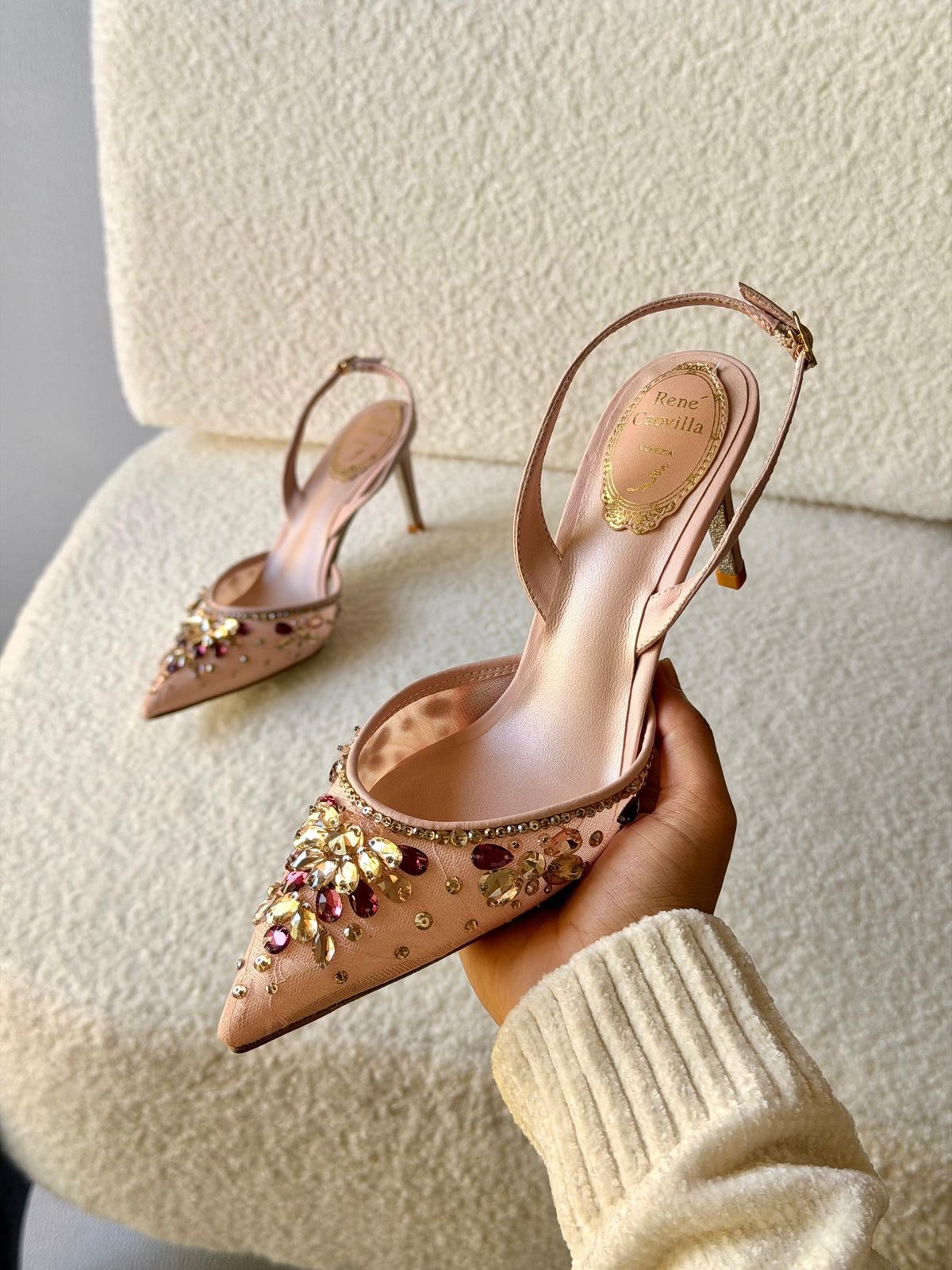 Rene Caovilla Cinderella Powder Slingback Pumps - Image 5