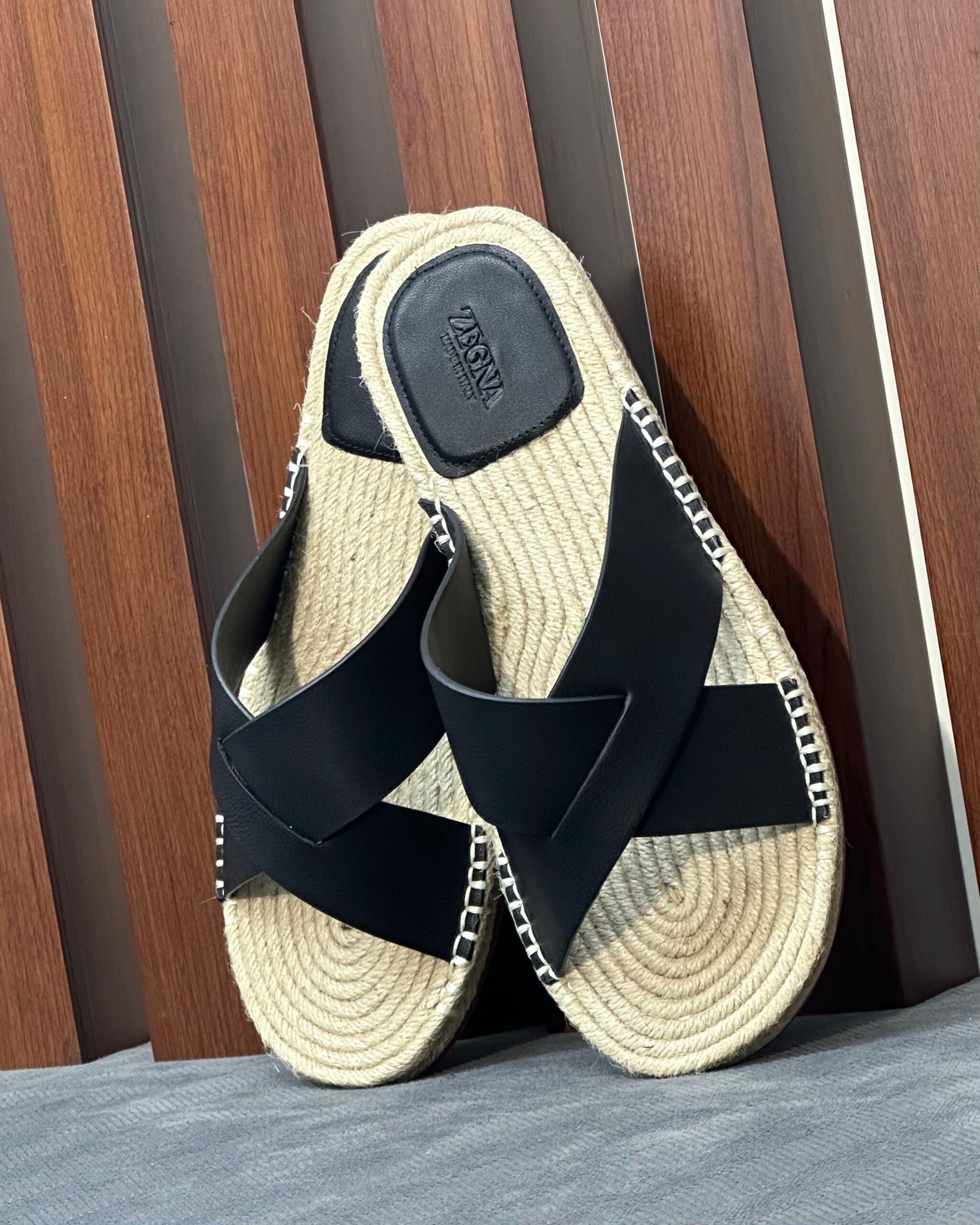 Zegna Leather Espadrille Sandals