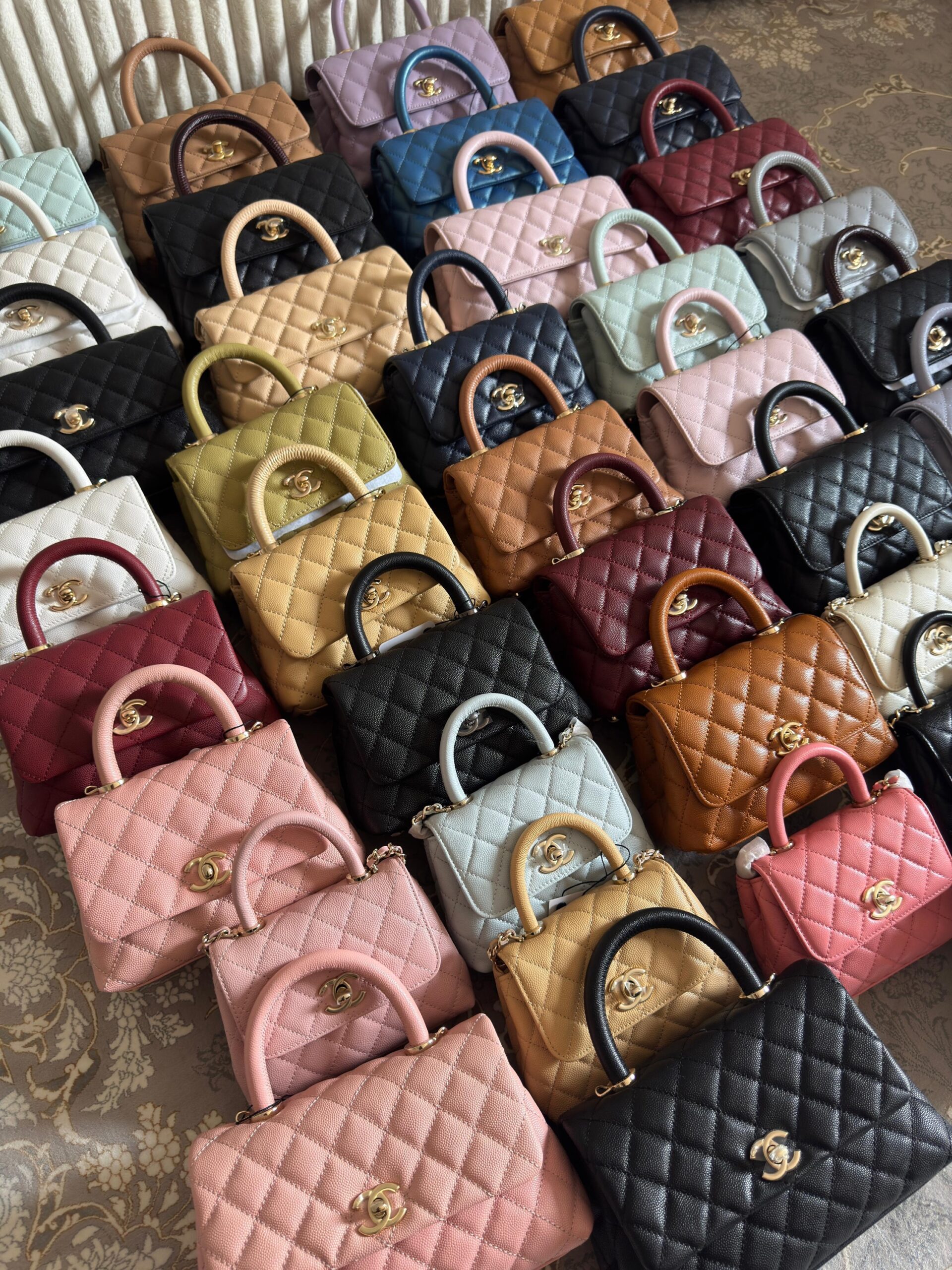 Chanel Burgundy Quilted Caviar Top Handle Flap Bag - Image 9