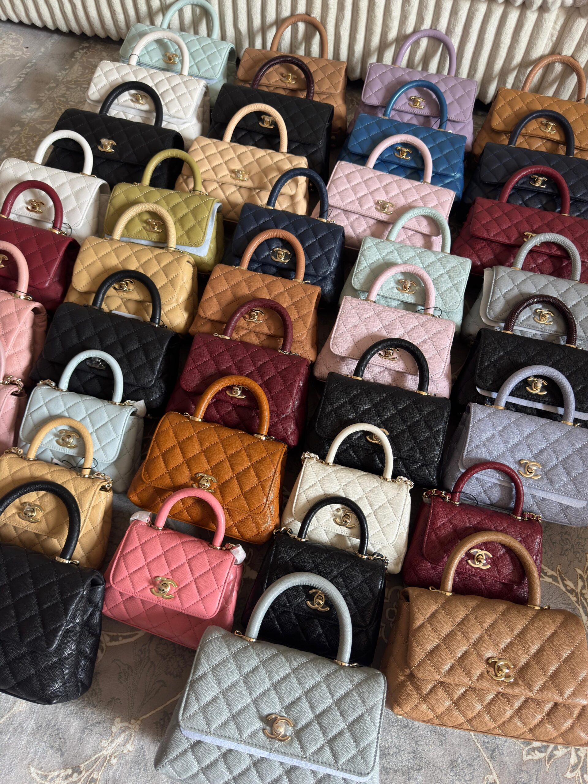 Chanel Burgundy Quilted Caviar Top Handle Flap Bag - Image 10