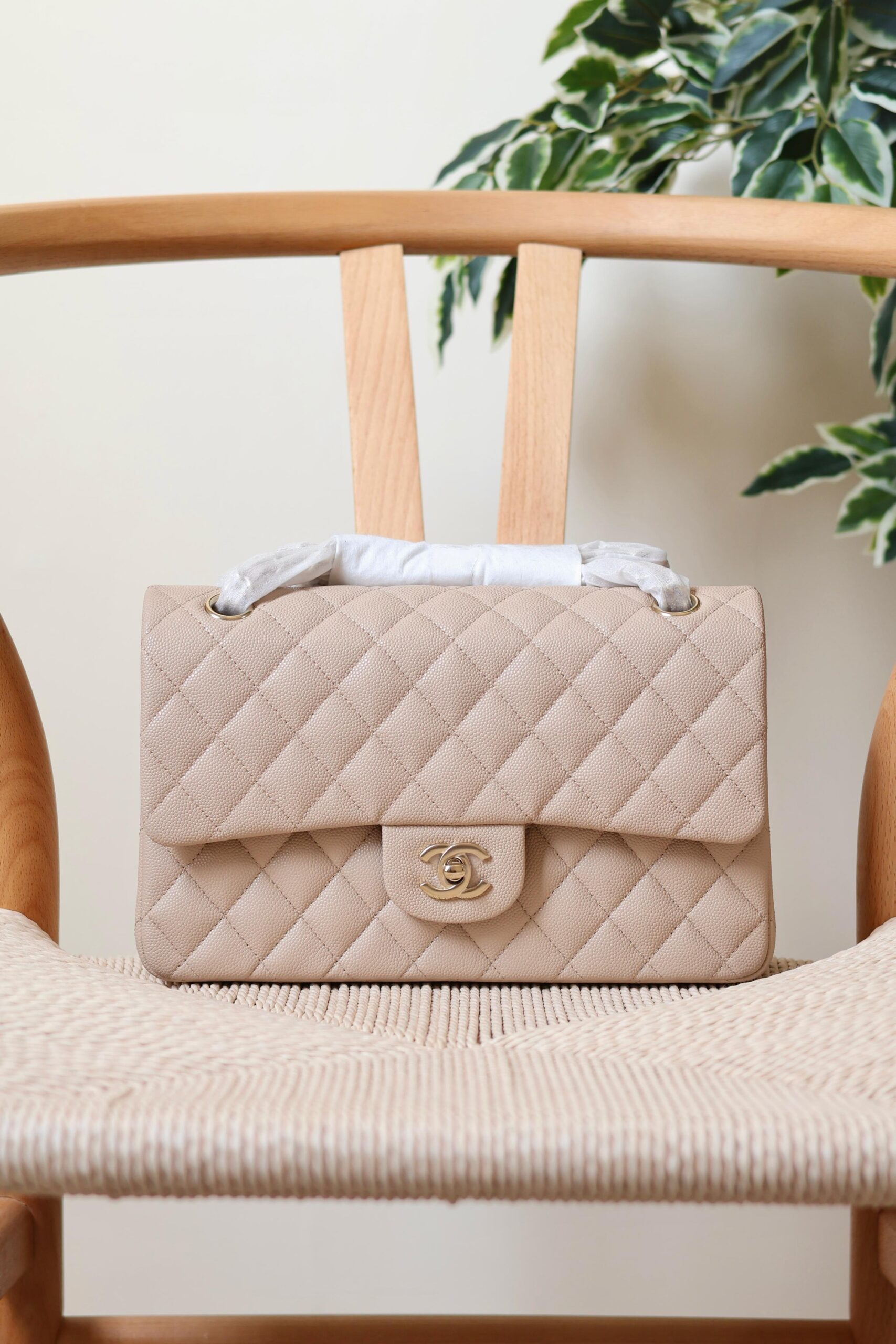 Chanel Classic Flap Bag Caviar Leather And Features A Silver Tone CC Turn-Lock - Image 12