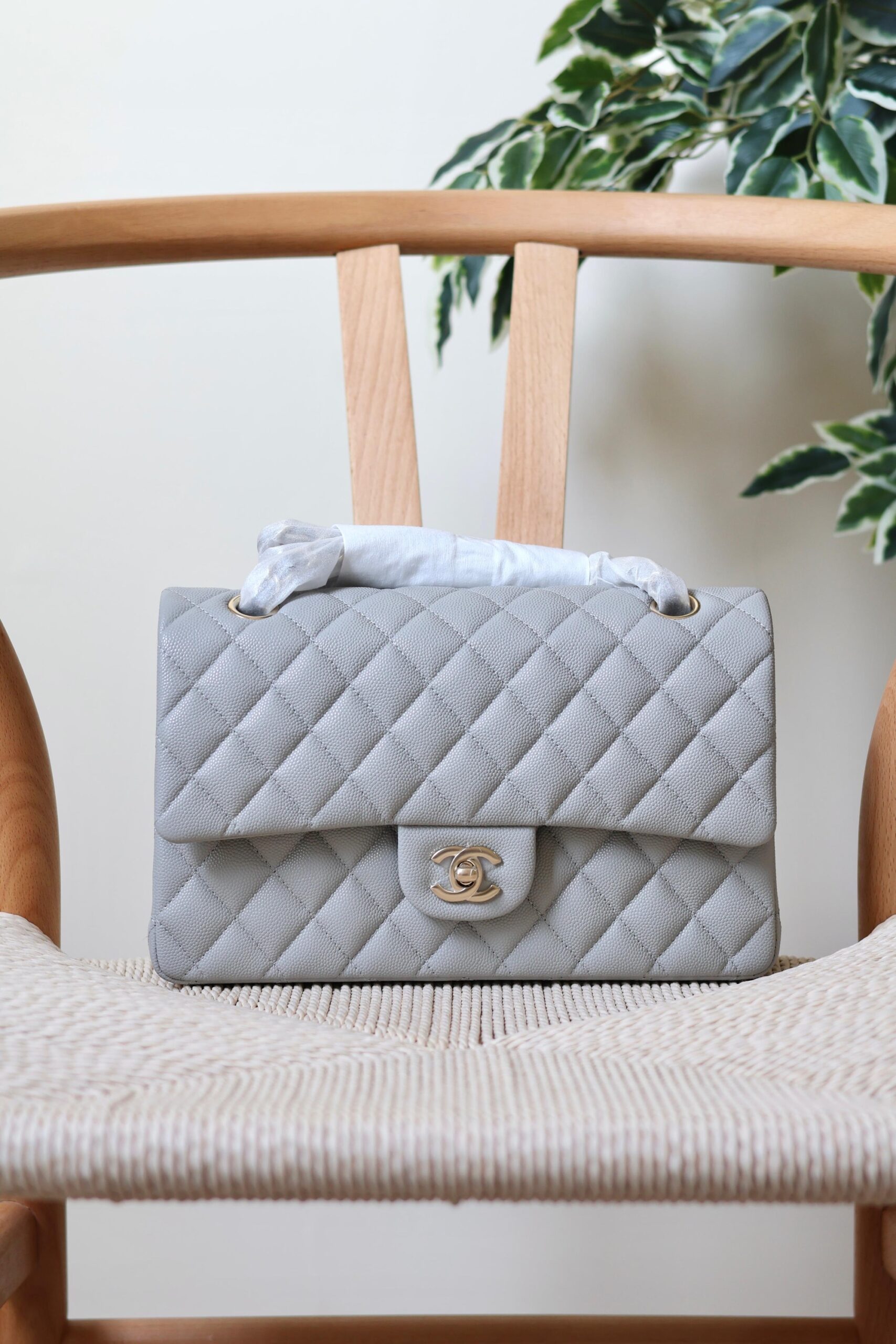 Chanel Classic Flap Bag Caviar Leather And Features A Silver Tone CC Turn-Lock - Image 16