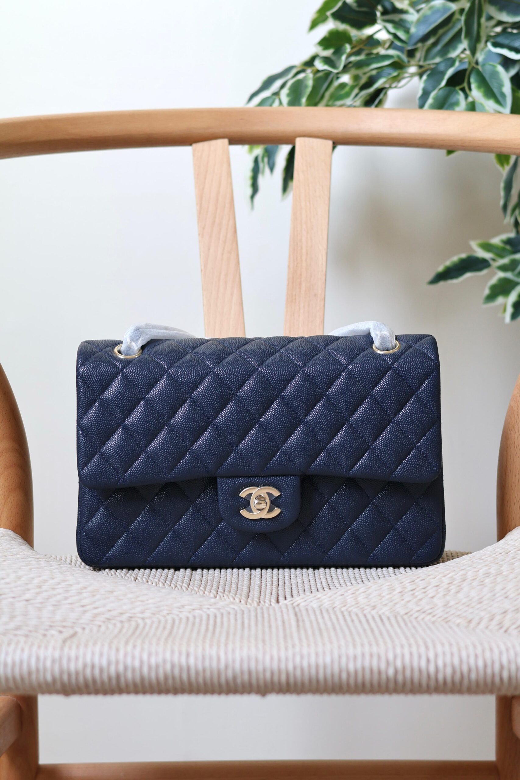 Chanel Classic Flap Bag Caviar Leather And Features A Silver Tone CC Turn-Lock - Image 2