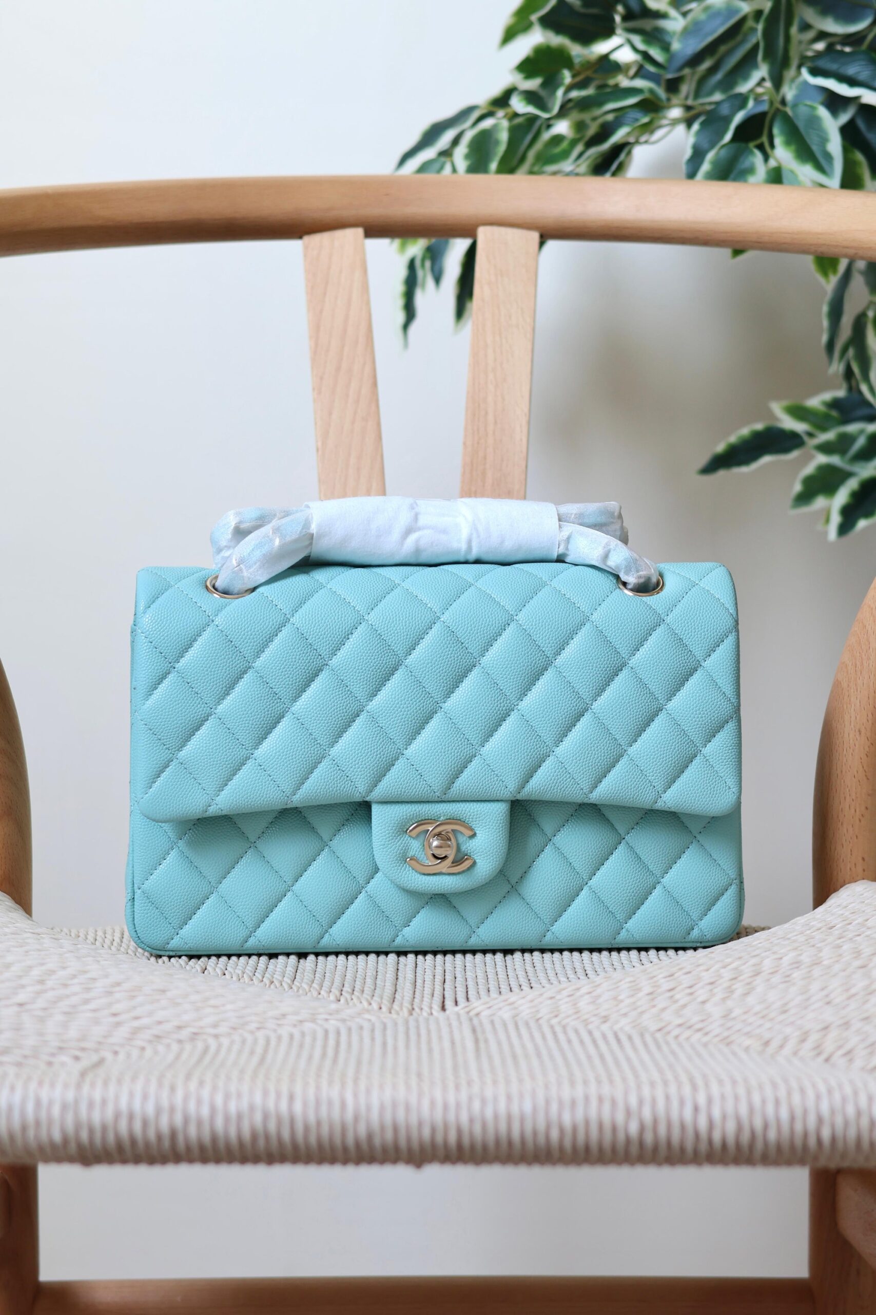 Chanel Classic Flap Bag Caviar Leather And Features A Silver Tone CC Turn-Lock - Image 15