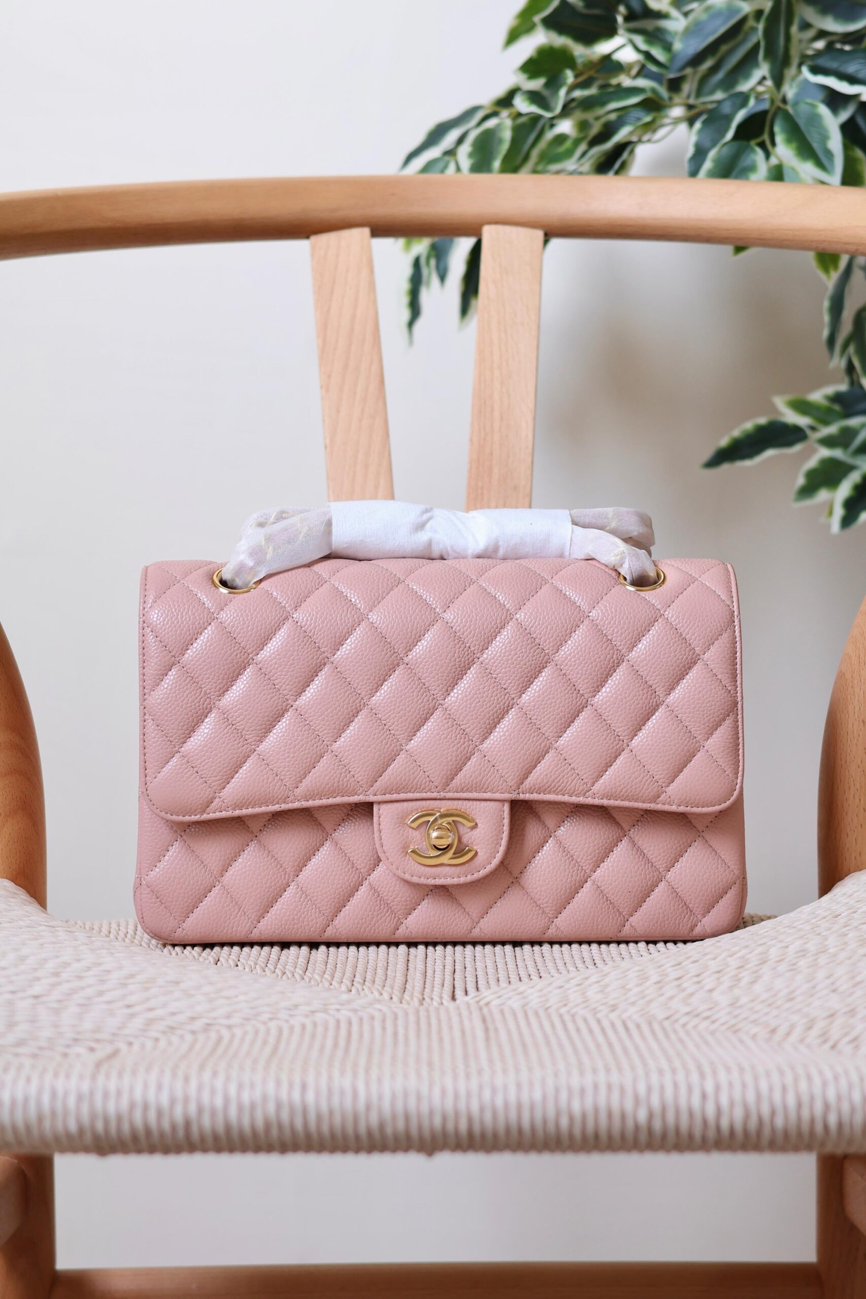 Chanel Classic Flap Bag Caviar Leather With Gold Hardware - Image 7