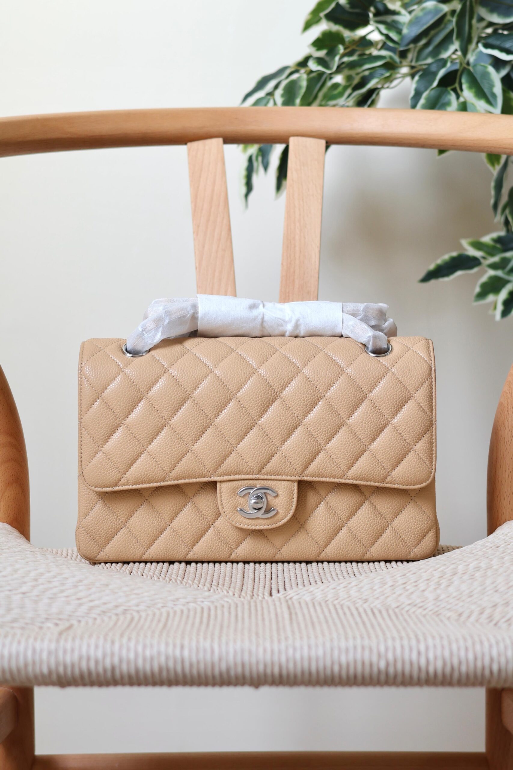 Chanel Classic Flap Bag Caviar Leather And Features A Silver Tone CC Turn-Lock - Image 13
