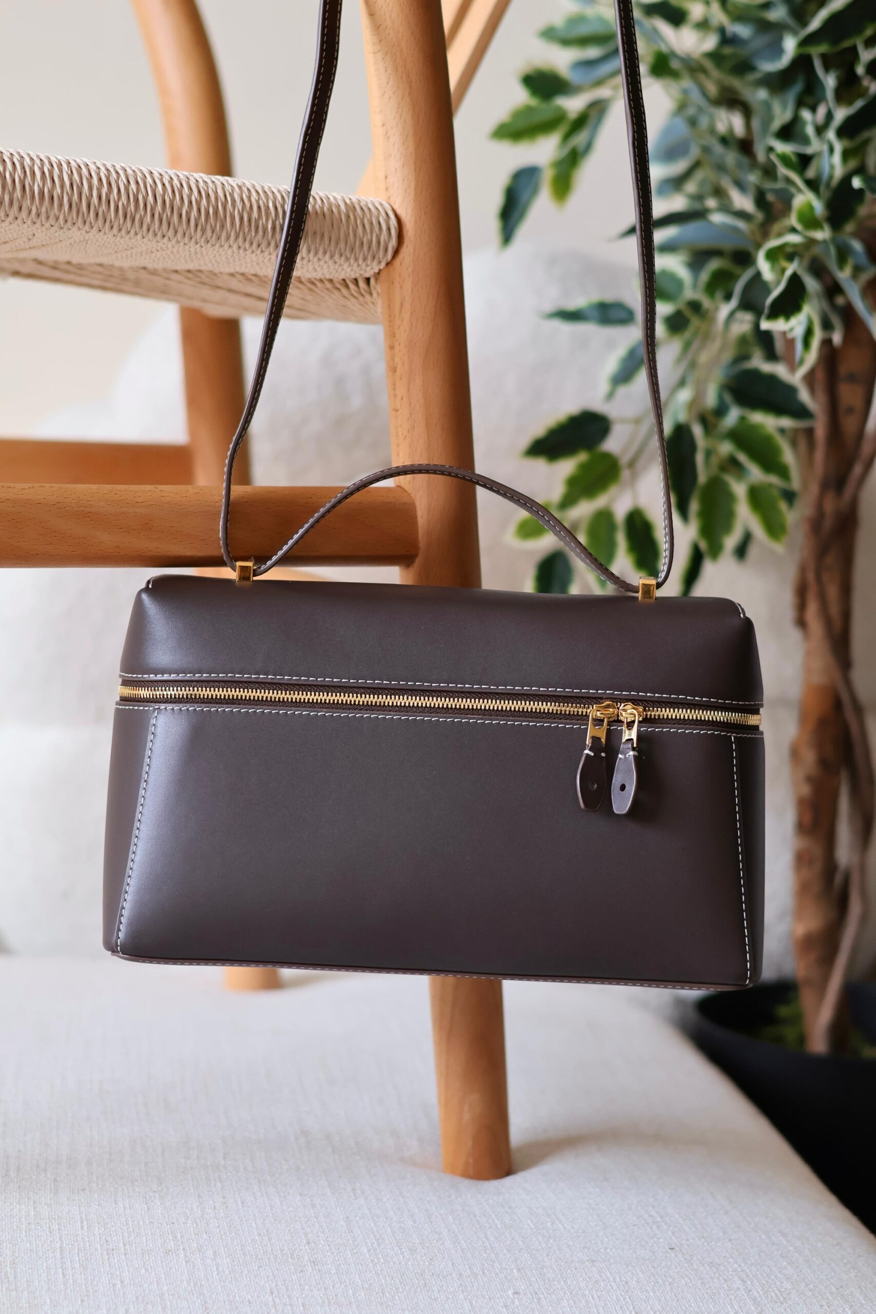 Loro Piana Extra Bag L27 is crafted from smooth calfskin