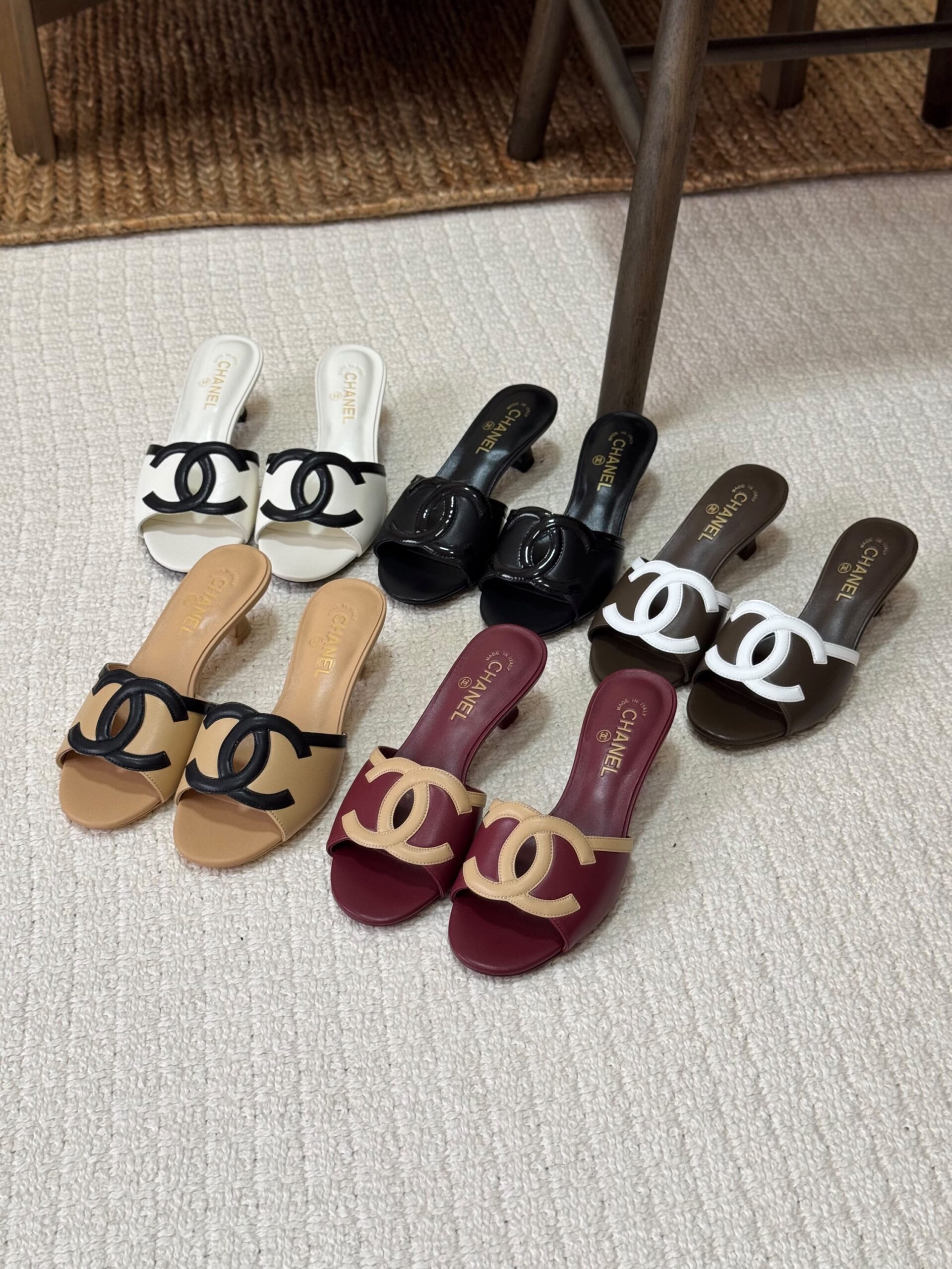 Chanel Lambskin CC logo kitten Heel And Slides - Image 2