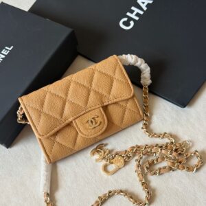 chanel Caviar Leather Flap Wallet