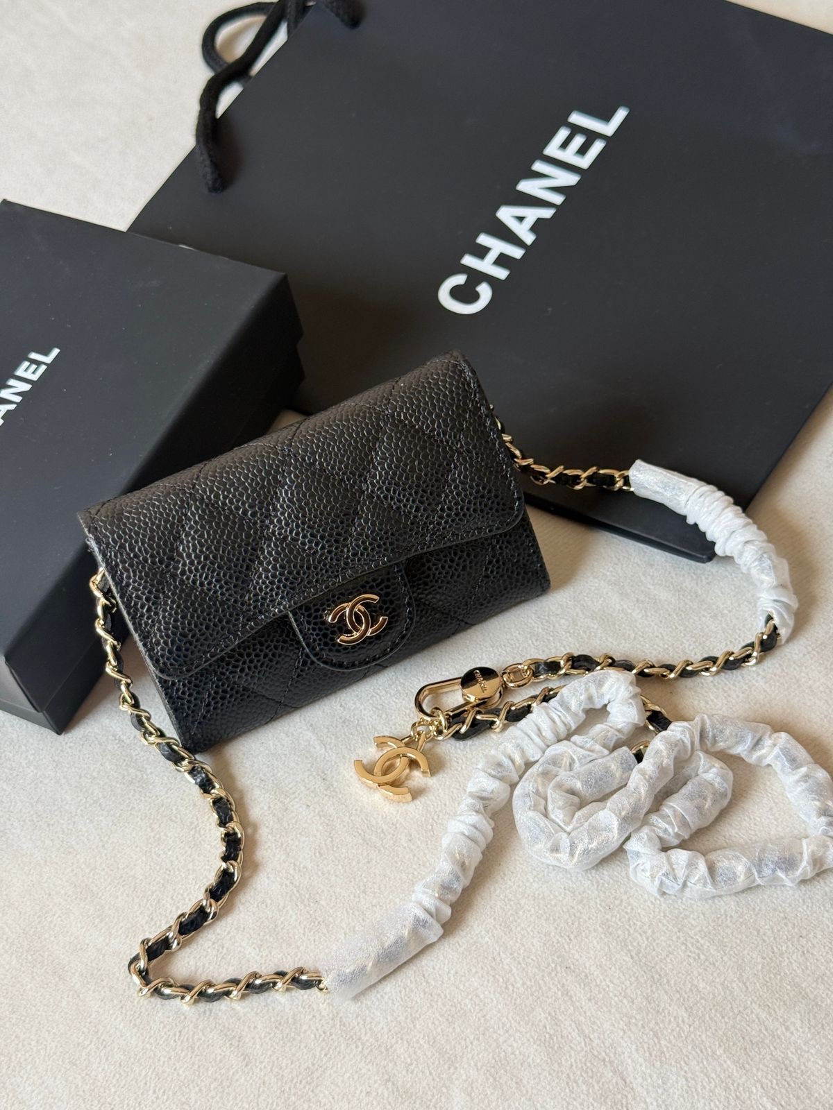 chanel Caviar Leather Flap Wallet - Image 2