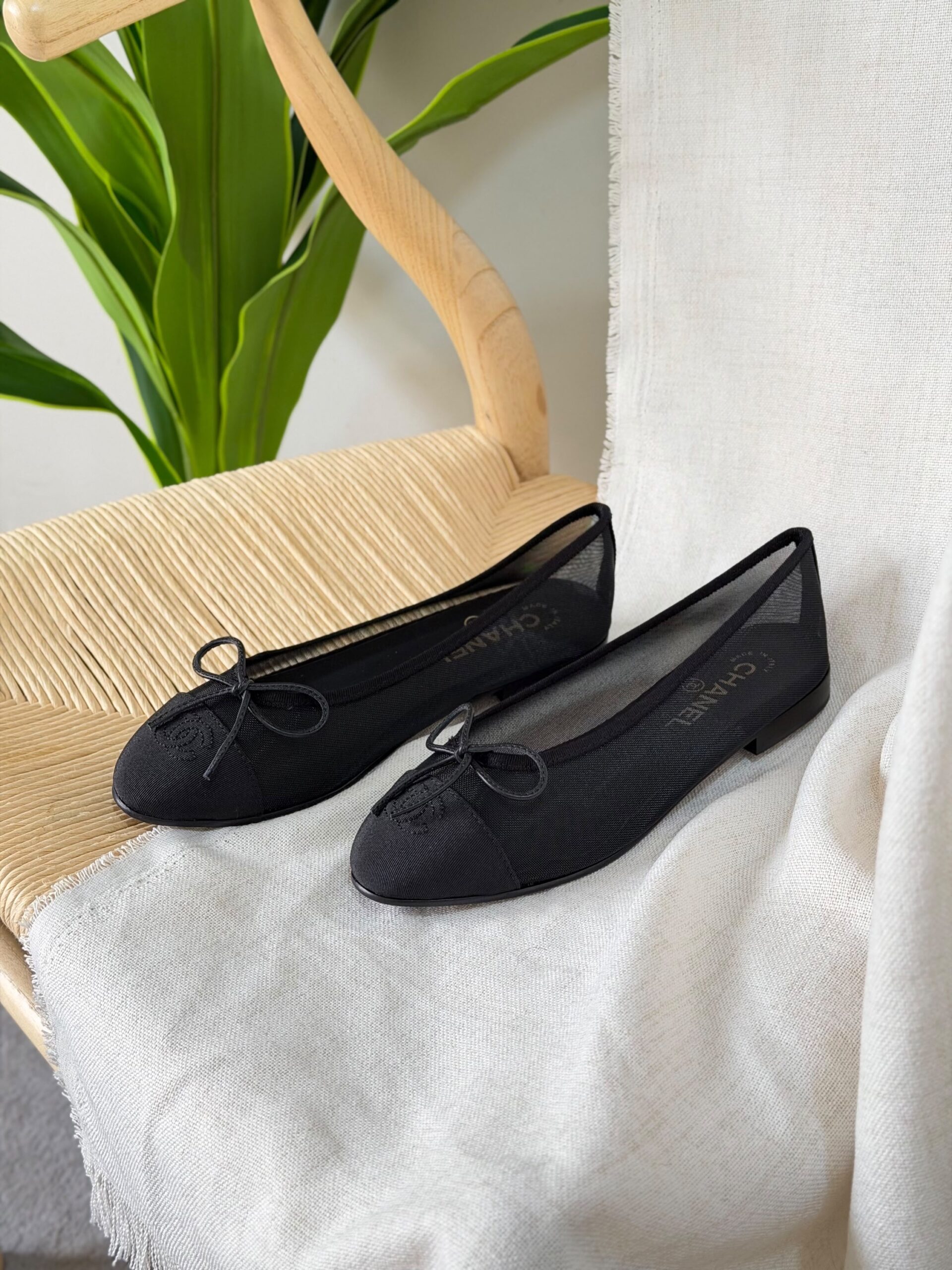 Chanel Mesh And Grosgrain Ballerina Flats - Image 3