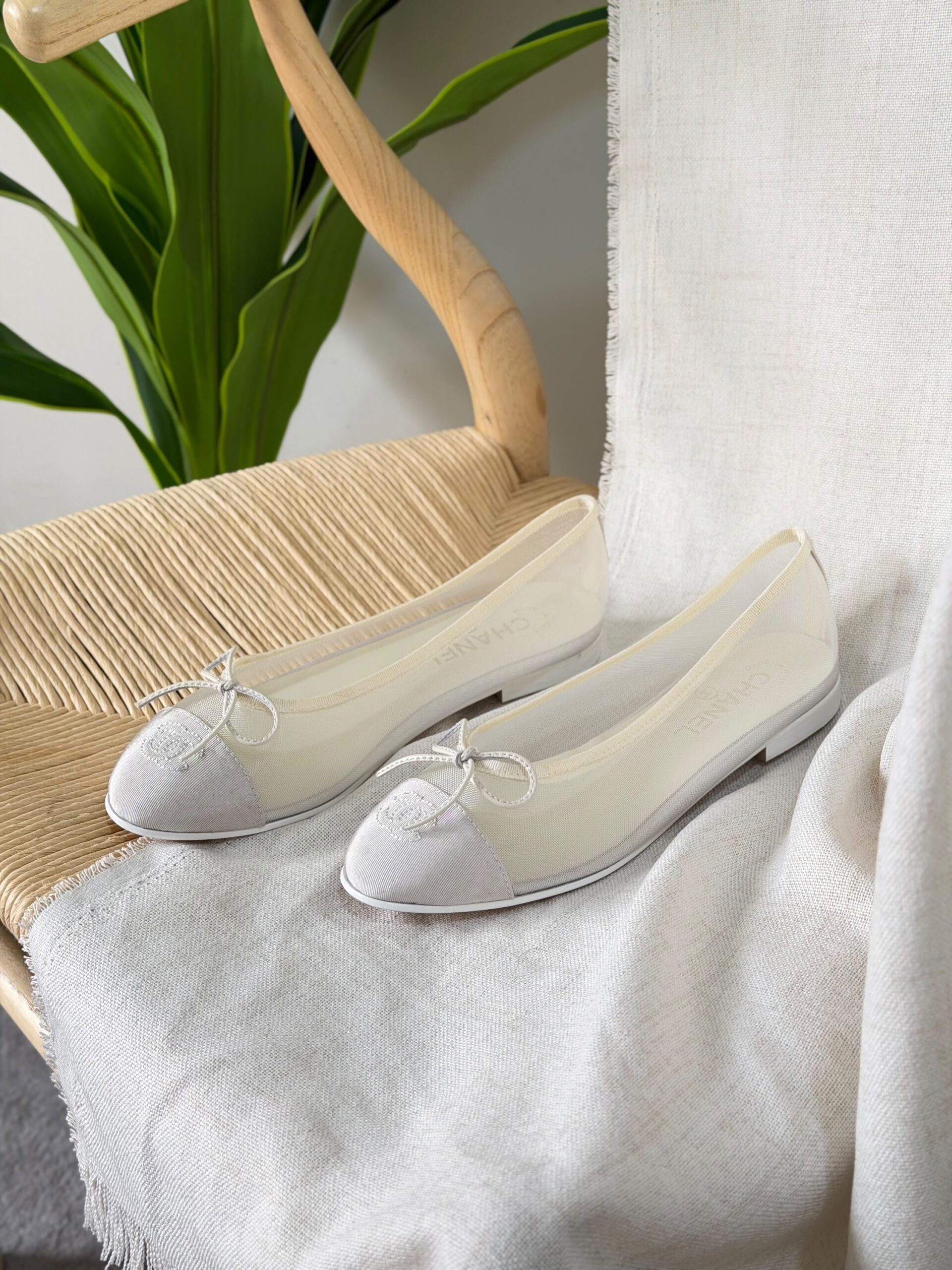 Chanel Mesh And Grosgrain Ballerina Flats - Image 2