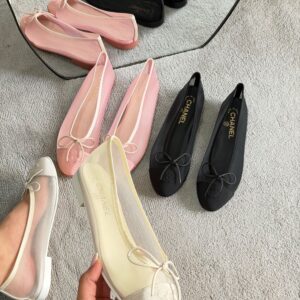 Chanel Mesh And Grosgrain Ballerina Flats