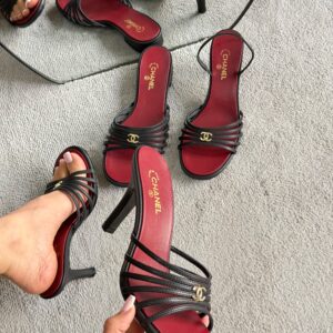 Chanel Leather Strappy Flat Sandals
